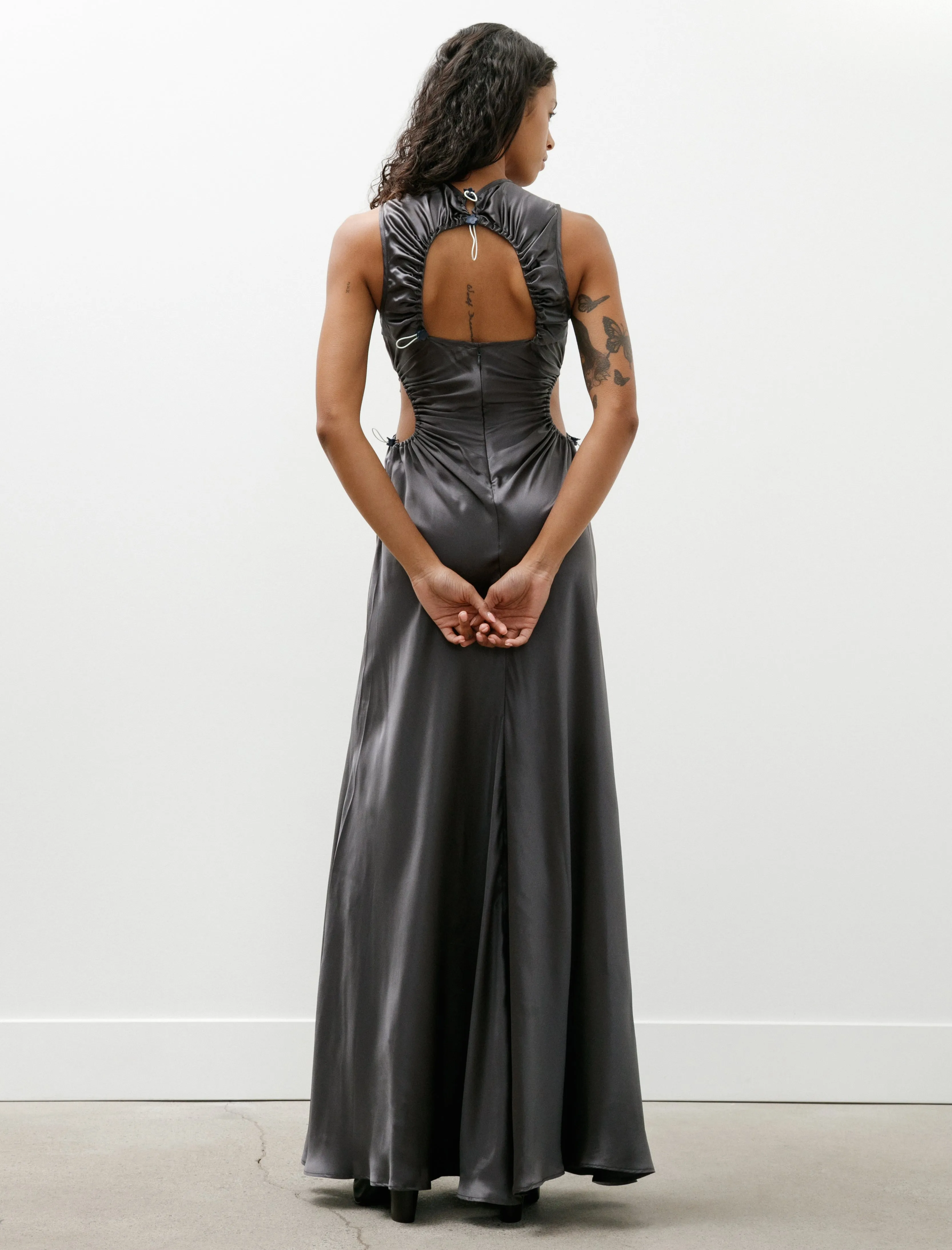Feline Silk Satin Gown Grey sold by SHOP NEIGHBOR product image thumbnail 3