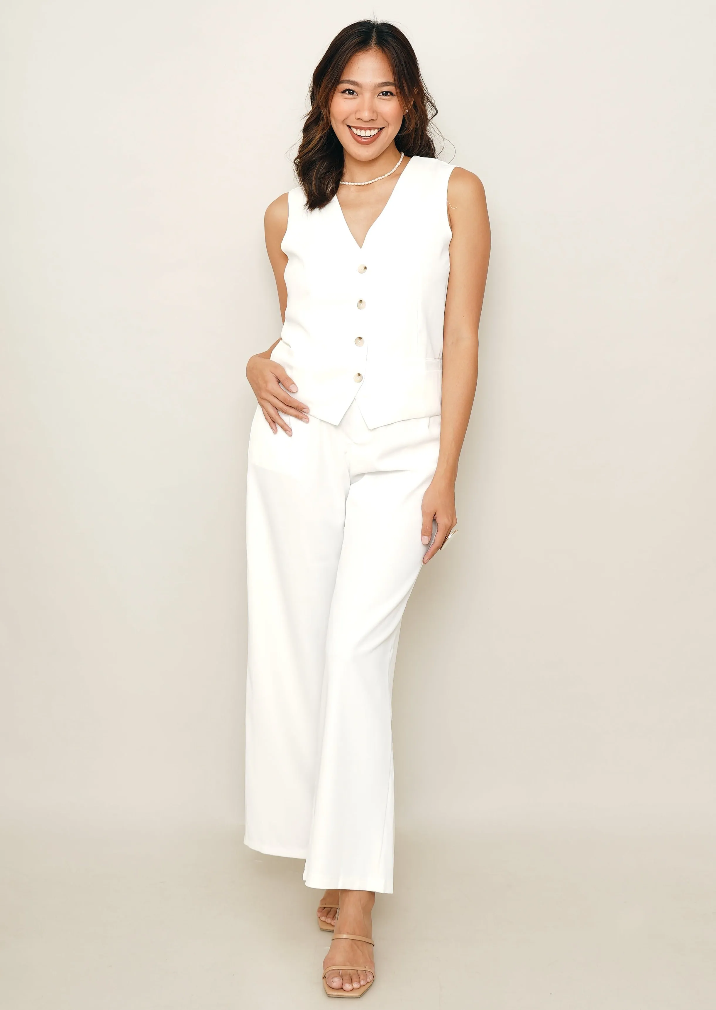 Molly Vest and Trouser Set - White sold by Sundays