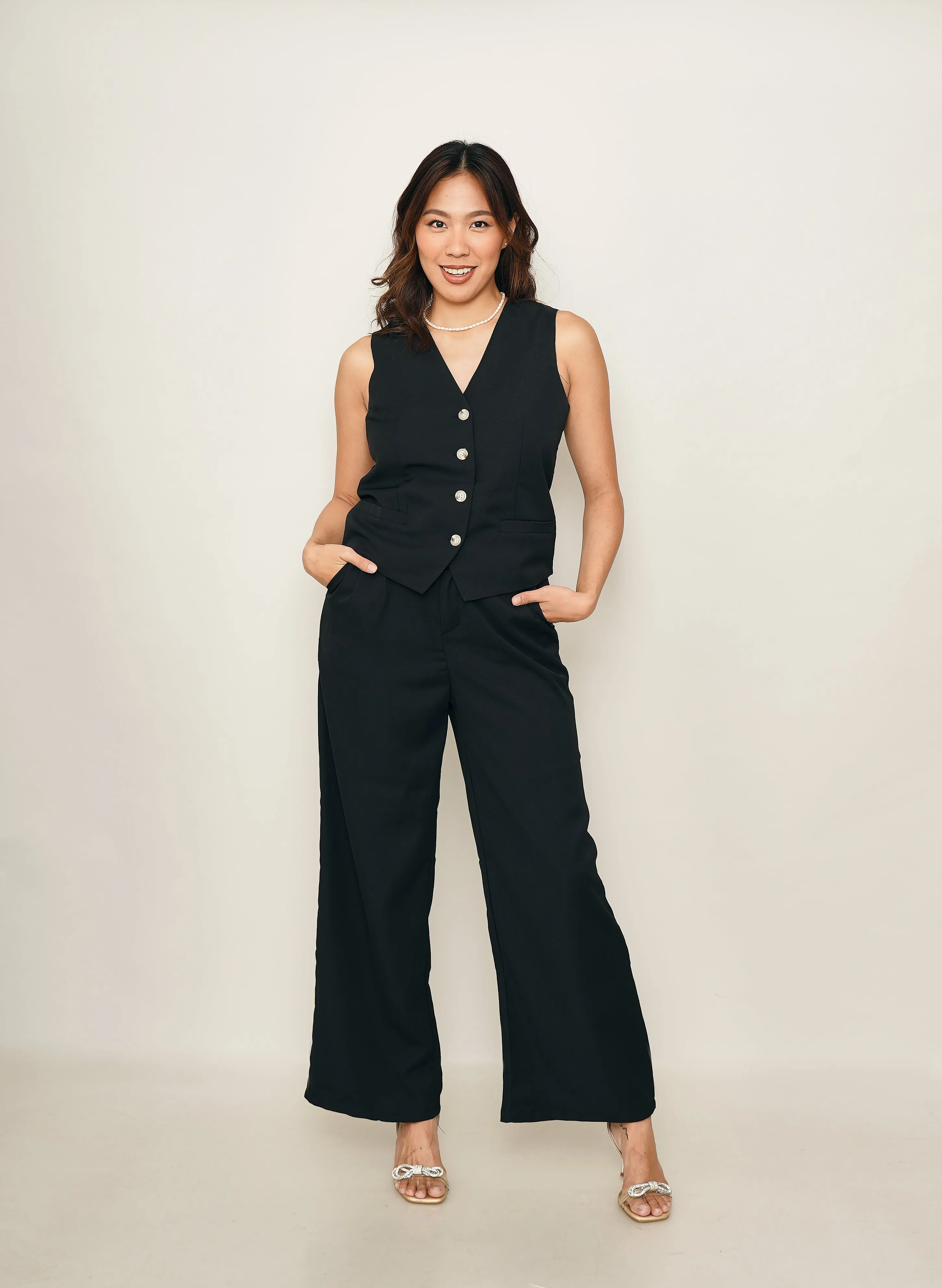 Molly Vest and Trouser Set - Black sold by Sundays product image thumbnail 2