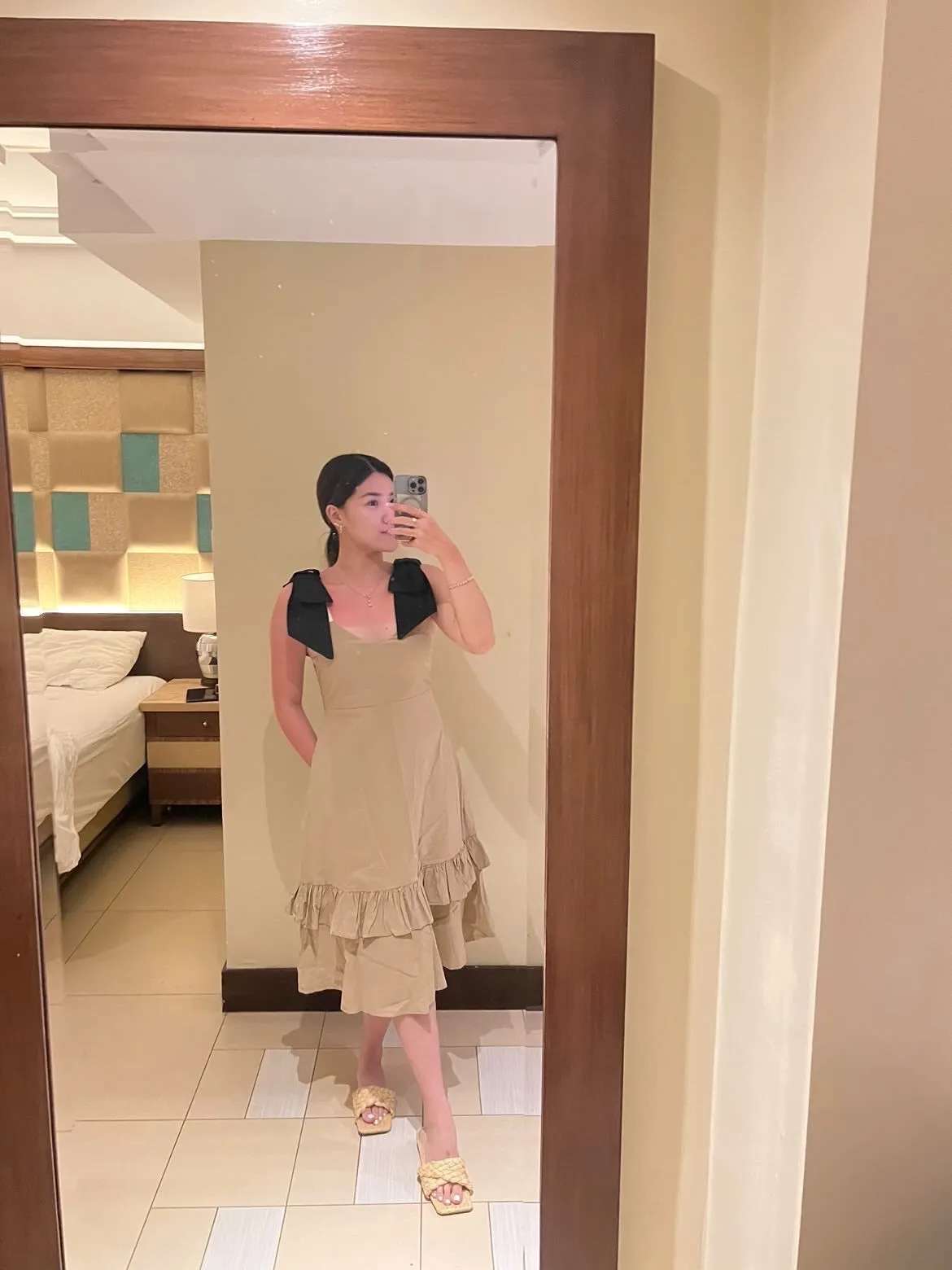 Ilka 2-way Dress - Beige X Black Ribbon sold by Sundays product image thumbnail 3