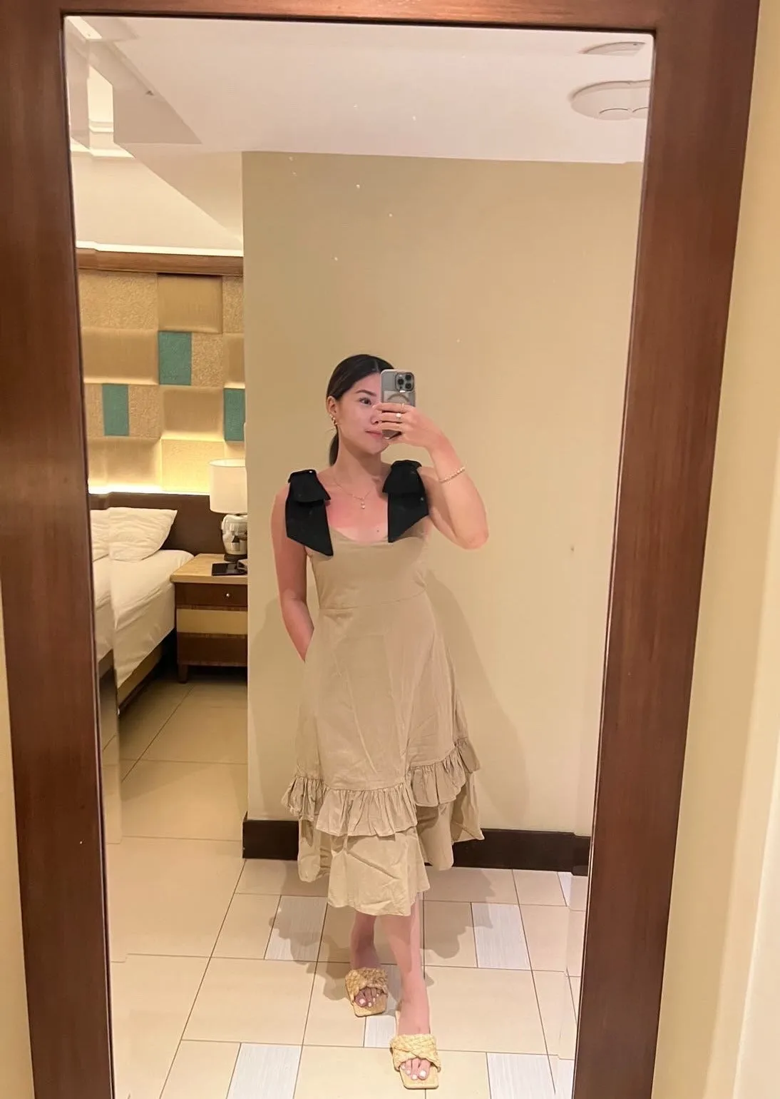 Ilka 2-way Dress - Beige X Black Ribbon sold by Sundays product image thumbnail 2