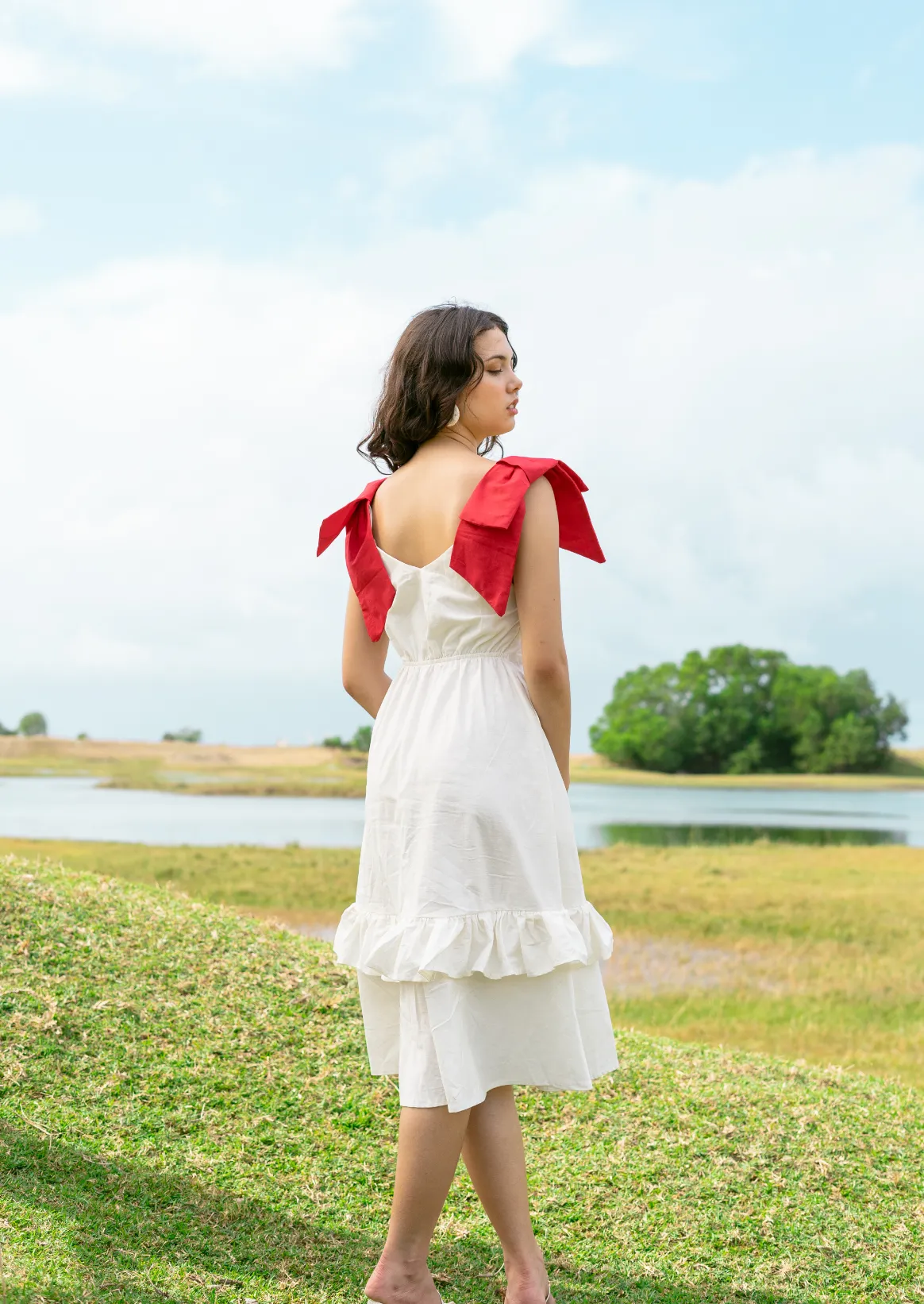 Ilka 2-way Dress - White X Red Ribbon sold by Sundays product image thumbnail 2