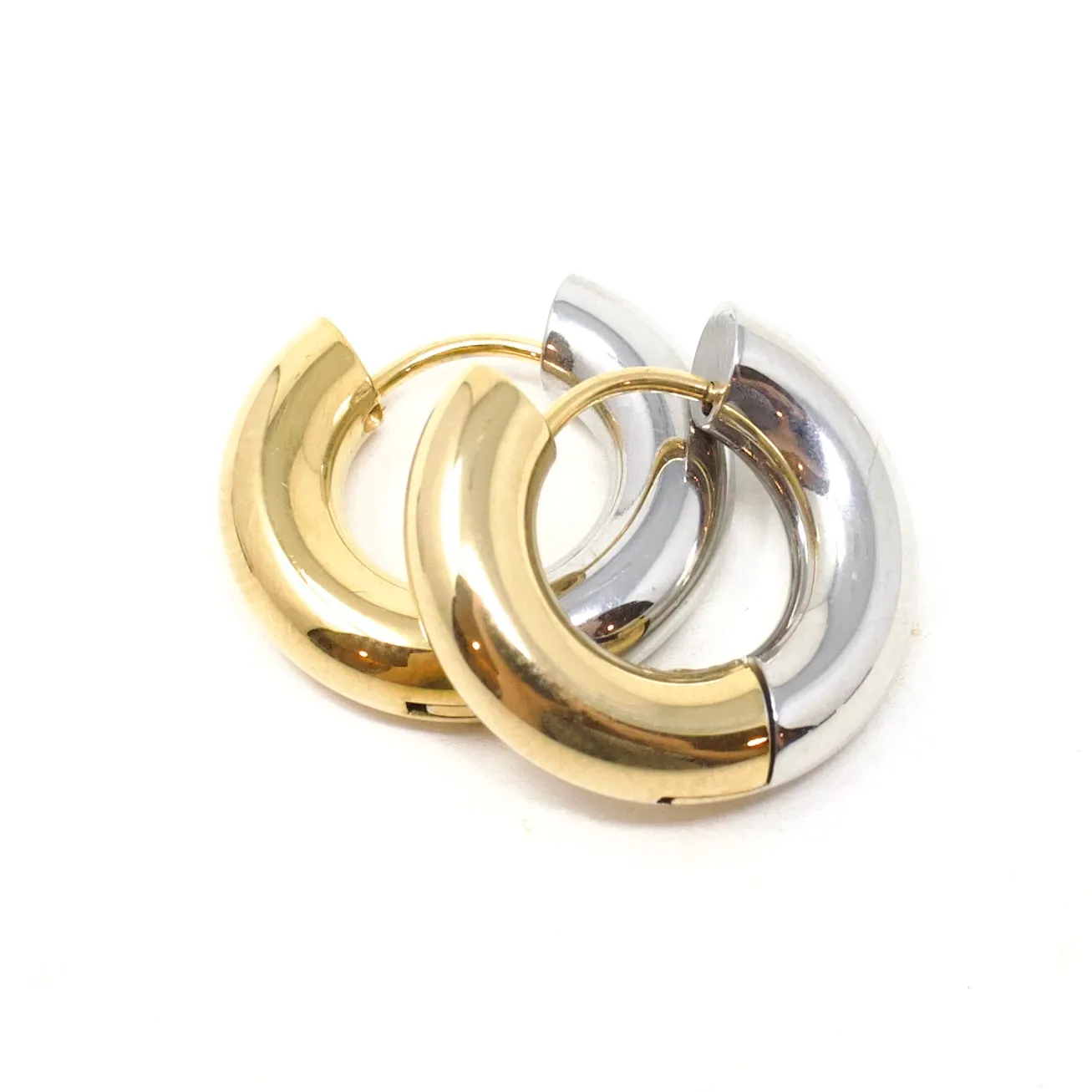 Two-Tone Chunky Hoops sold by Crafts & Love