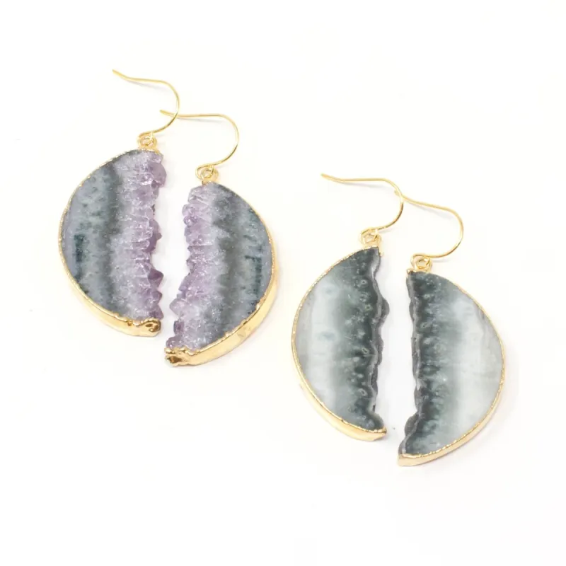 Fancy Geode Earrings - Halves made by Crafts & Love