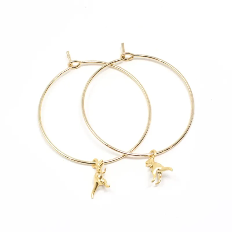 Dinosaur Hoop Earrings sold by Crafts & Love