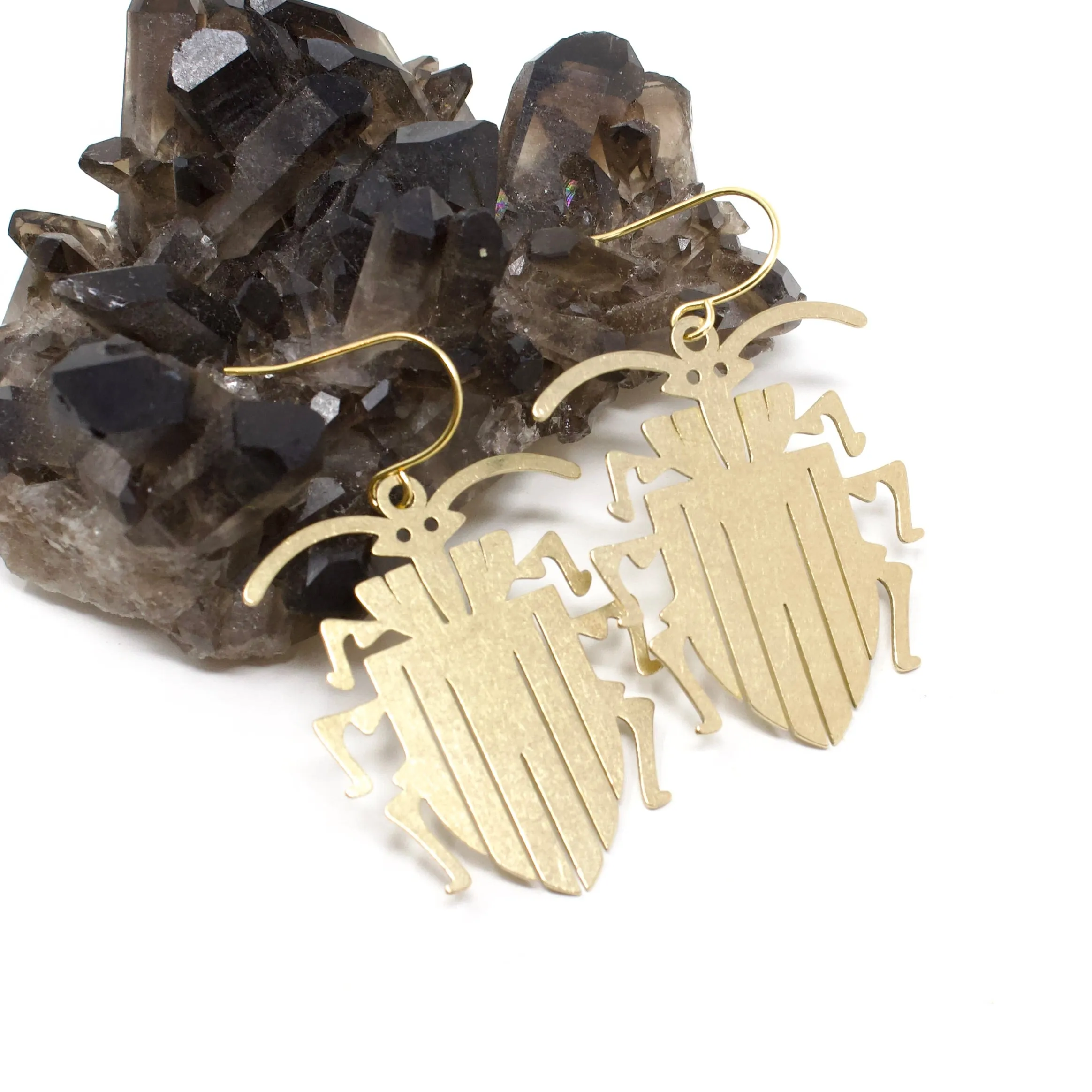 Brass Beetle Earrings sold by Crafts & Love