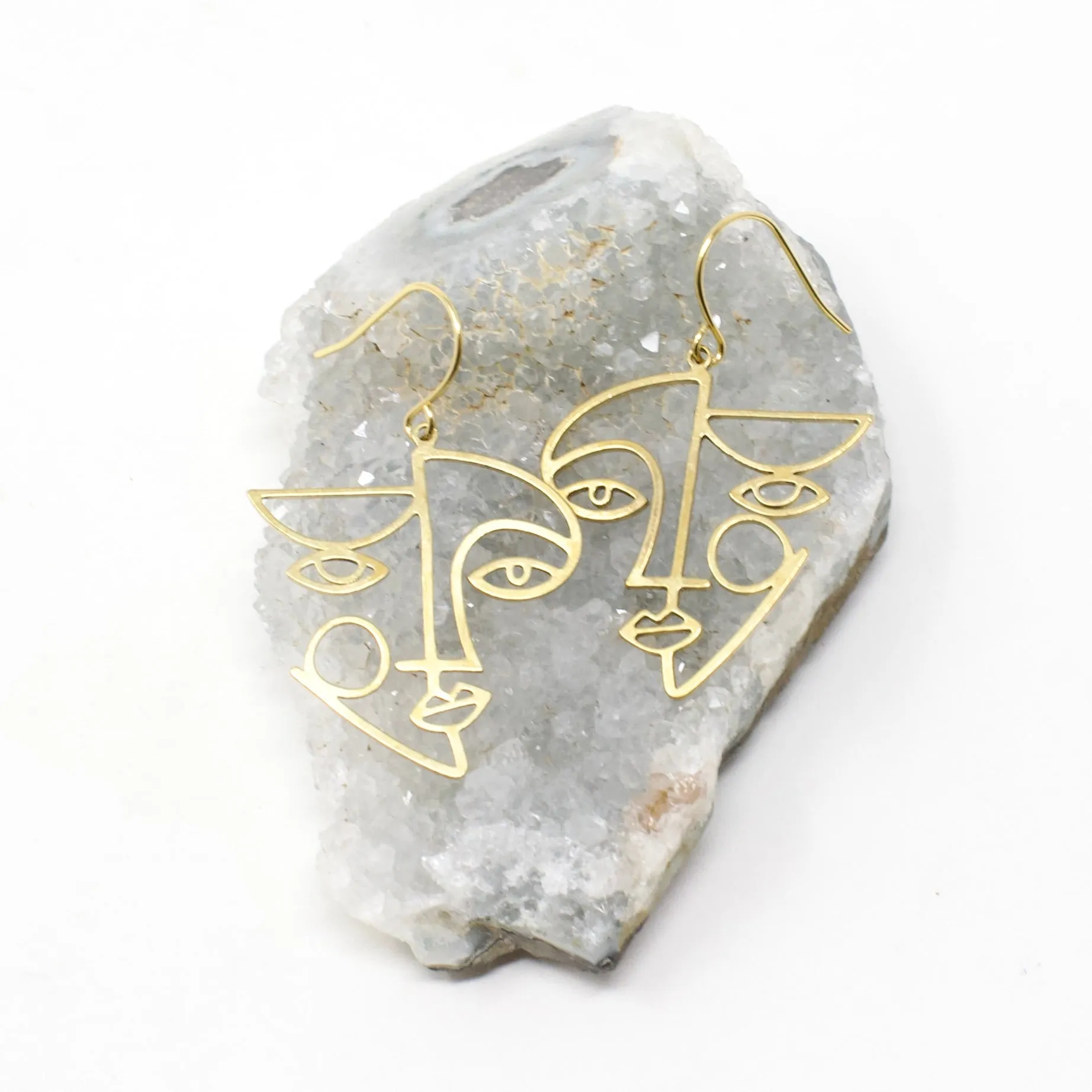 Brass Face Earrings sold by Crafts & Love product image thumbnail 3