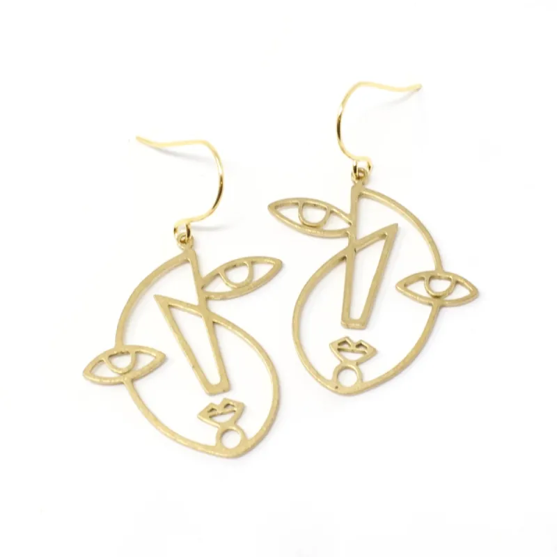 Brass Face Earrings sold by Crafts & Love