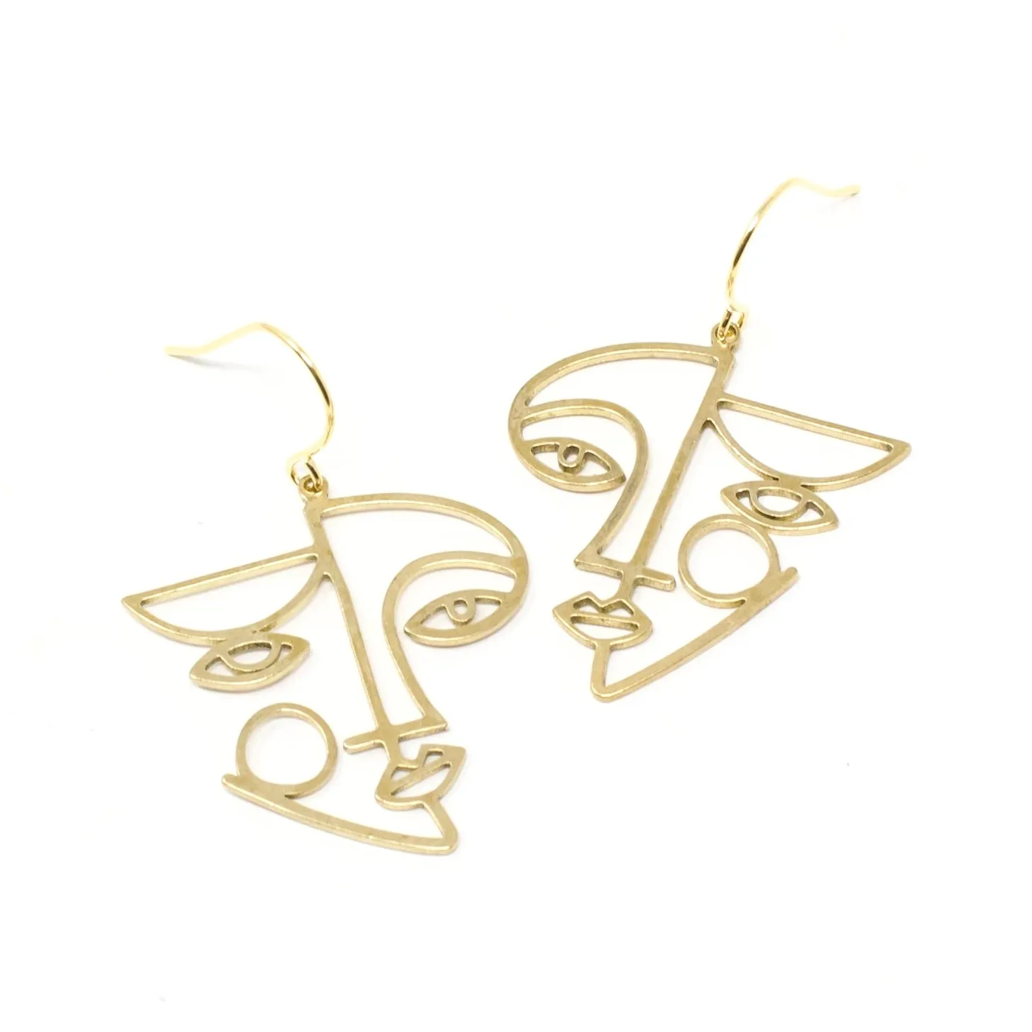Brass Face Earrings sold by Crafts & Love product image thumbnail 4