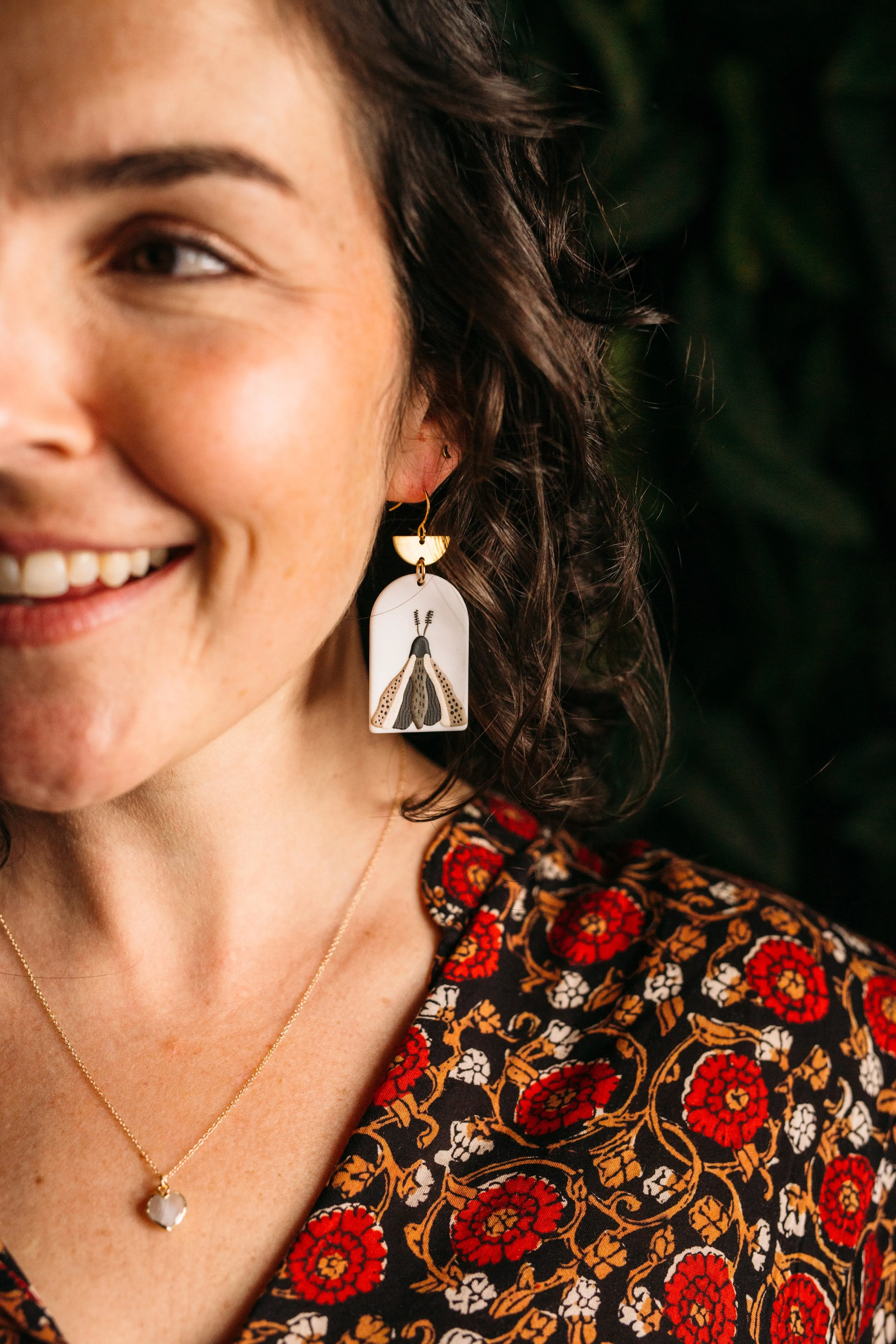 Neutral Moth Earrings sold by Crafts & Love product image thumbnail 4