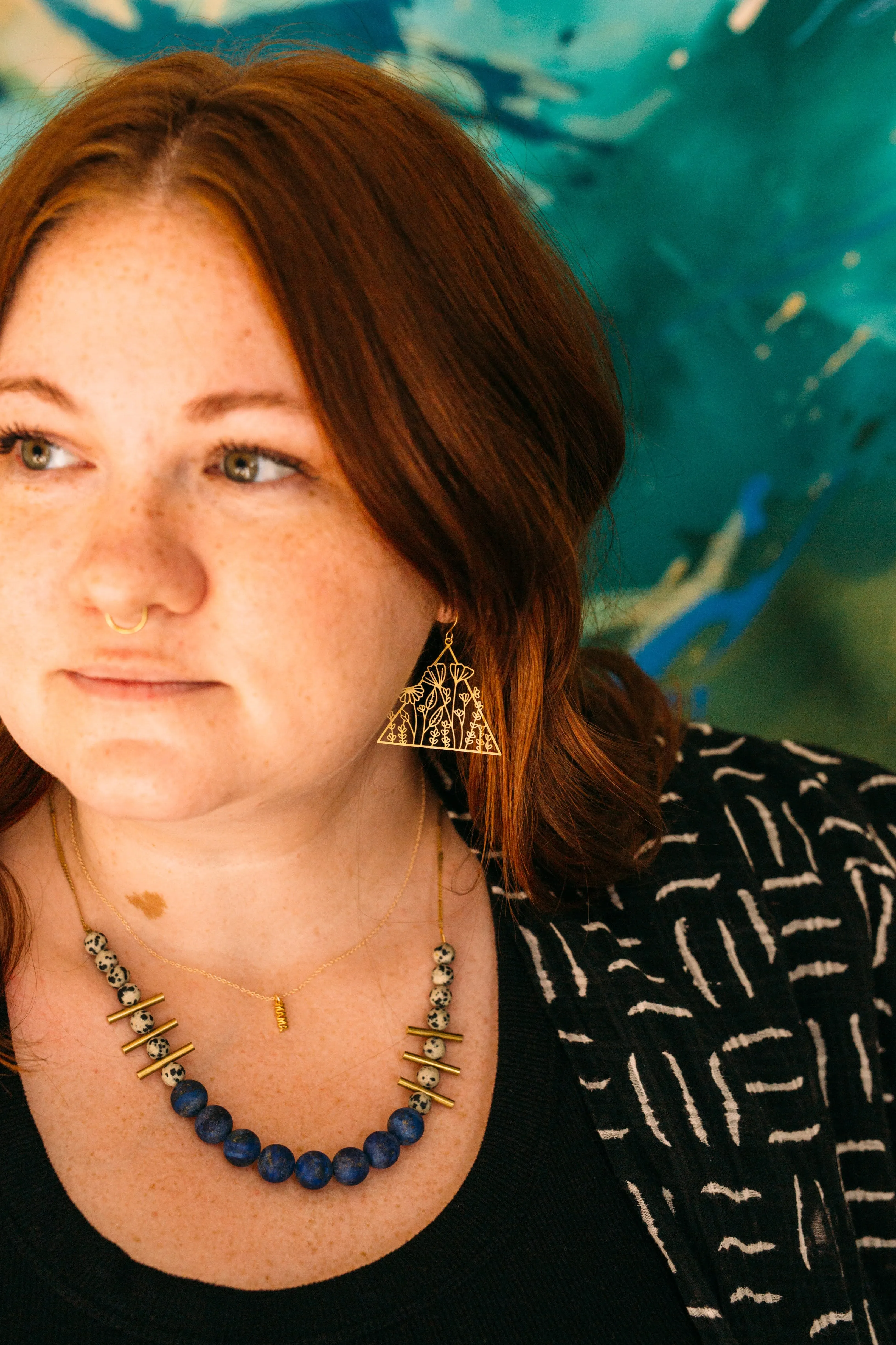 Floral Triangle Earrings sold by Crafts & Love product image thumbnail 4