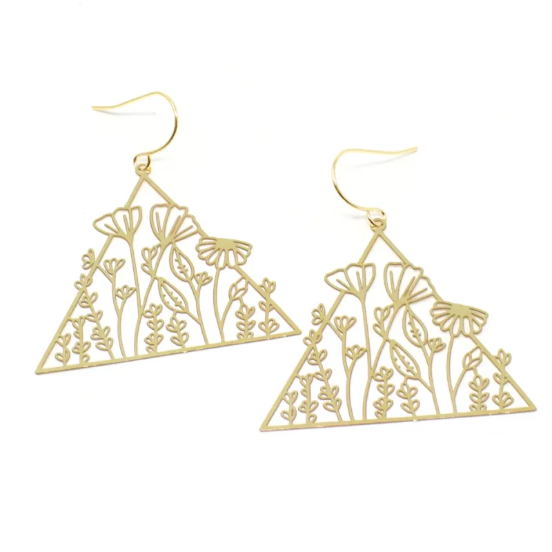 Floral Triangle Earrings sold by Crafts & Love