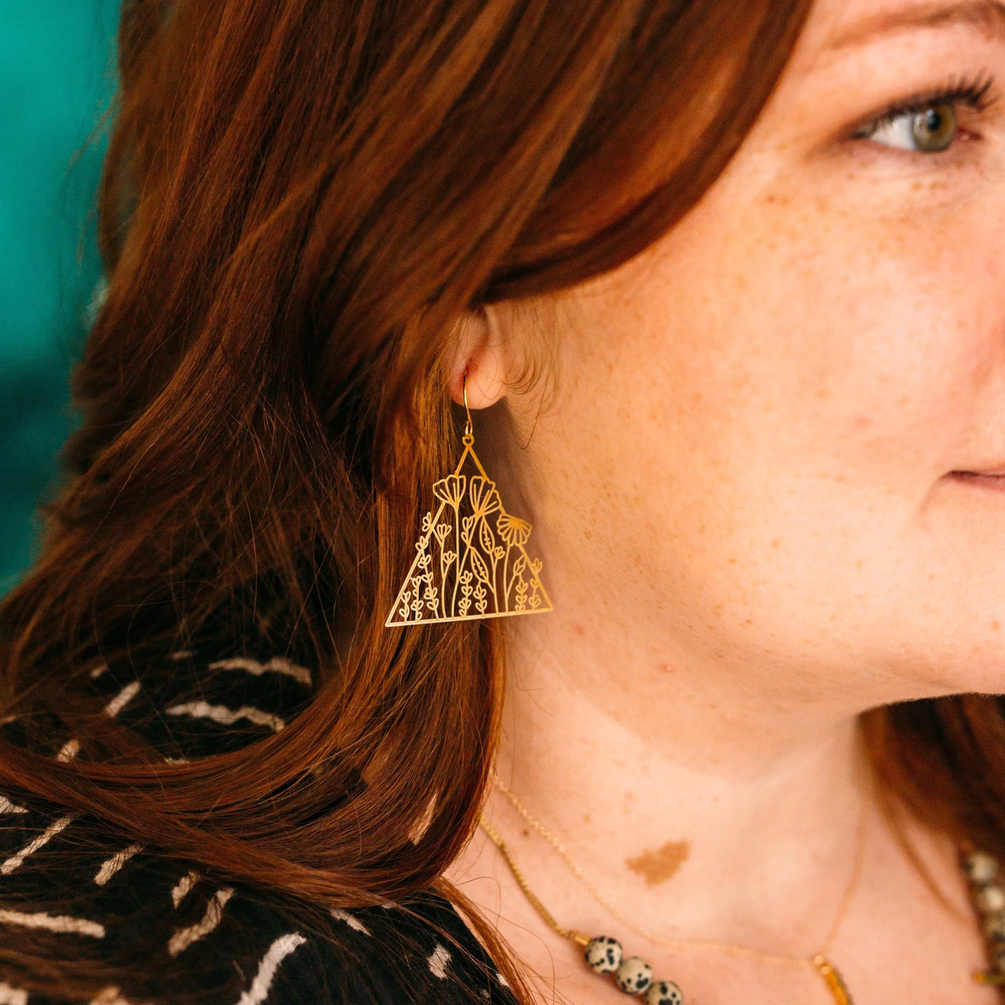 Floral Triangle Earrings sold by Crafts & Love product image thumbnail 3