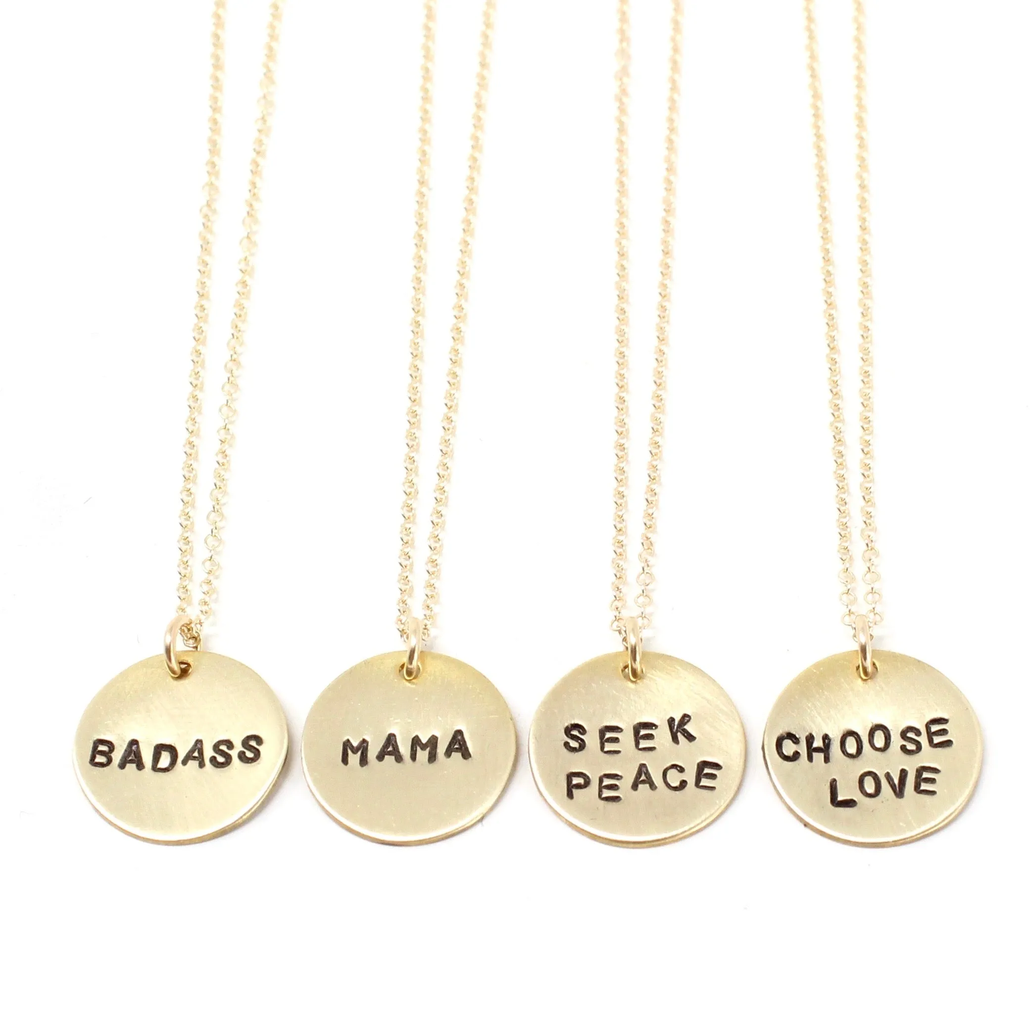 Tiny Phrase Necklace - Gold Large sold by Crafts & Love product image thumbnail 3