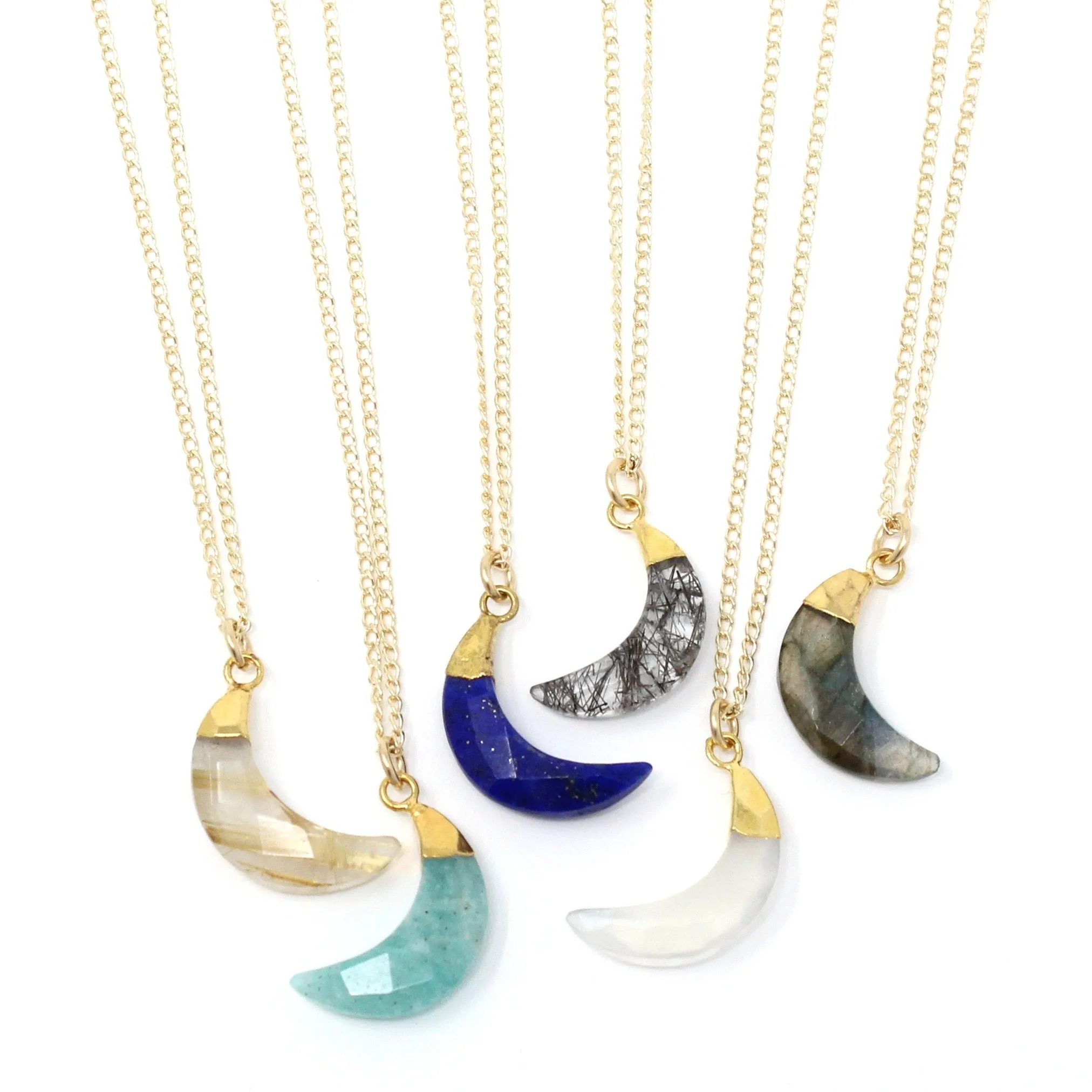 Tiny Necklaces - Moon Bezel sold by Crafts & Love