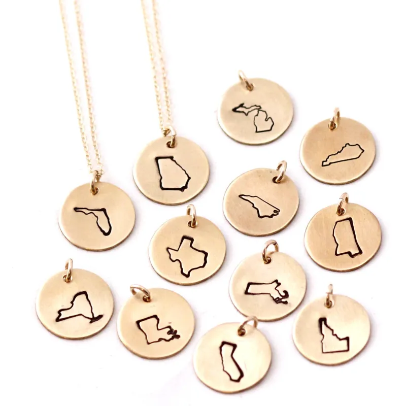 State Necklace - Gold sold by Crafts & Love