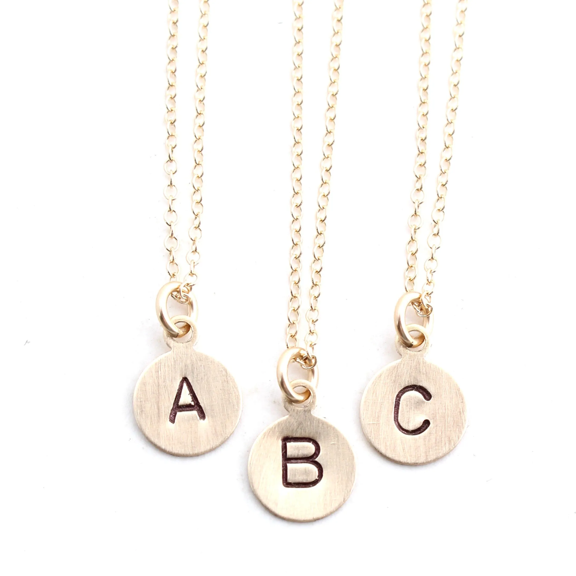 Stamped Letter Necklace - Gold sold by Crafts & Love