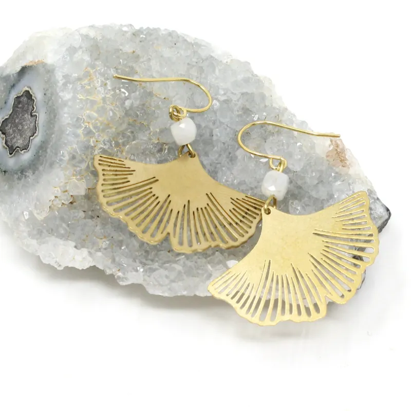 Ginko Earrings - Moonstone sold by Crafts & Love