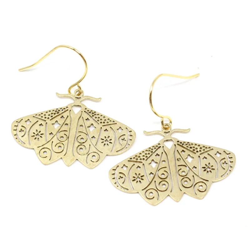 Brass Moth Earrings sold by Crafts & Love