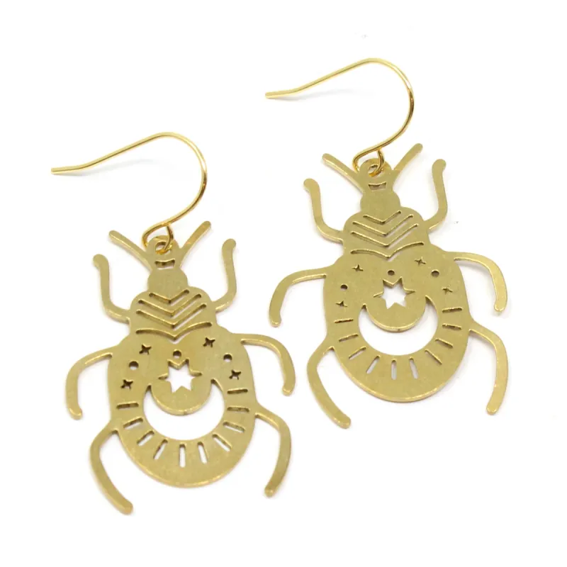 Brass Whimsy Bug Earrings sold by Crafts & Love