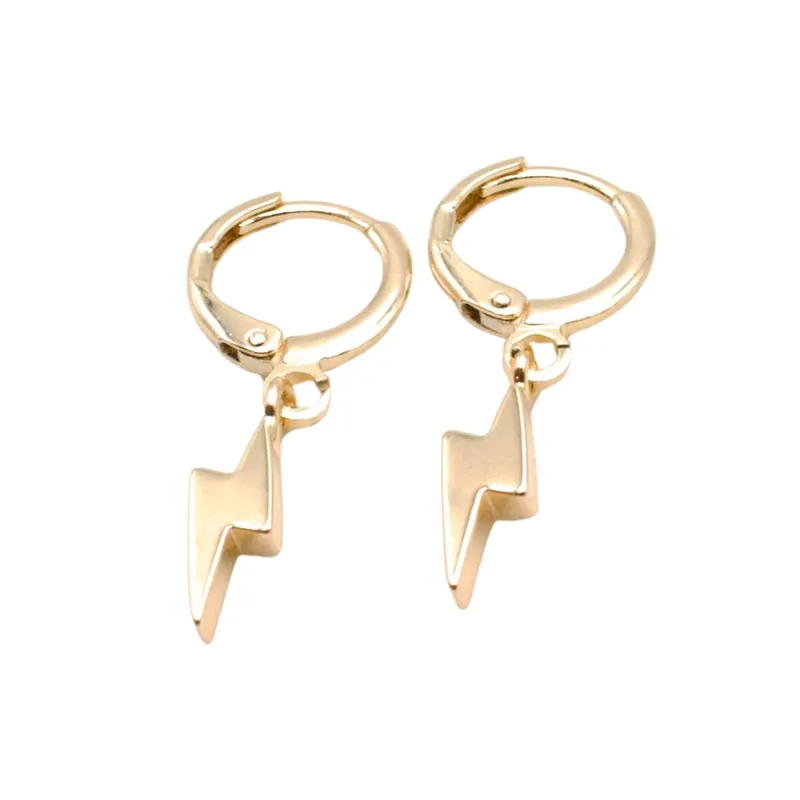 Lightning Bolt Huggie Earrings sold by Crafts & Love
