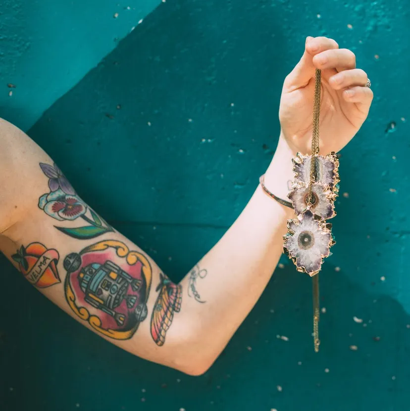 Geode Necklace - Silver sold by Crafts & Love product image thumbnail 2