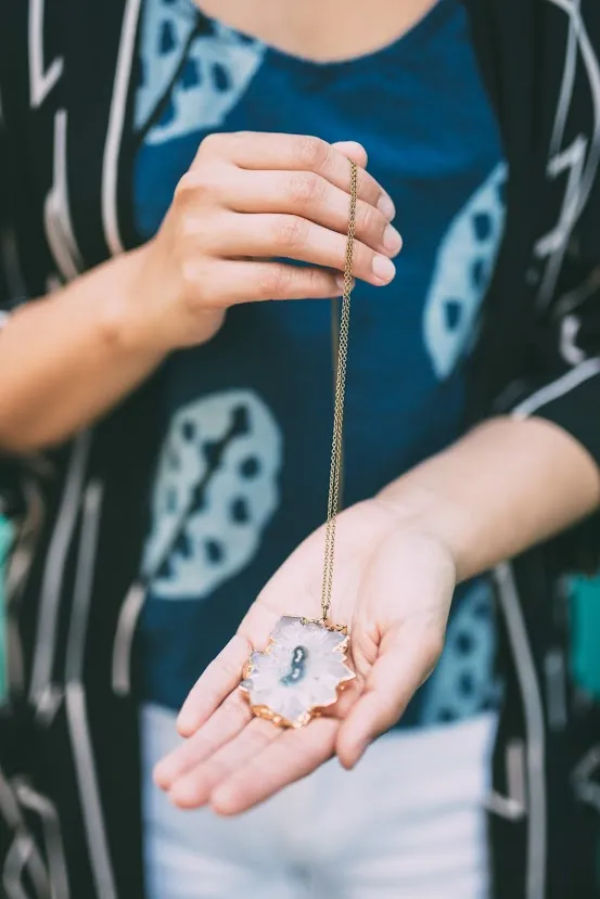 Geode Necklace - Silver sold by Crafts & Love product image thumbnail 3