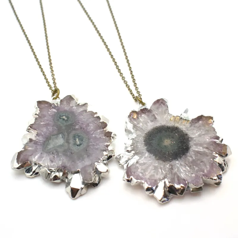 Geode Necklace - Silver sold by Crafts & Love