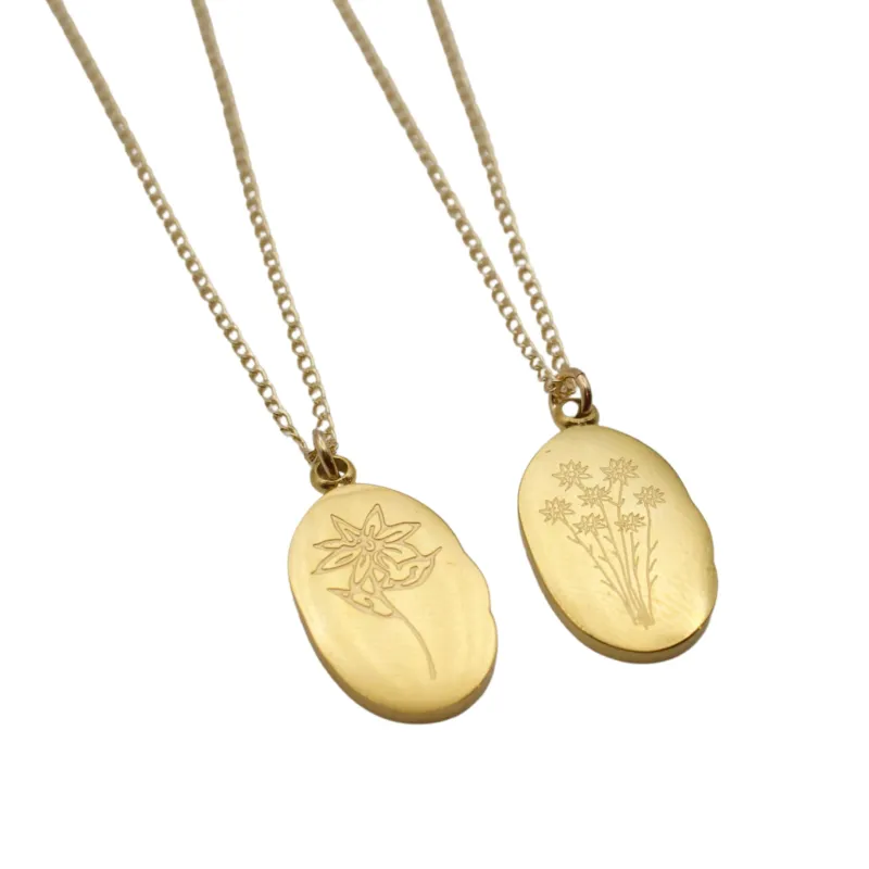 Birth Flower Necklace - Gold Coin made by Crafts & Love