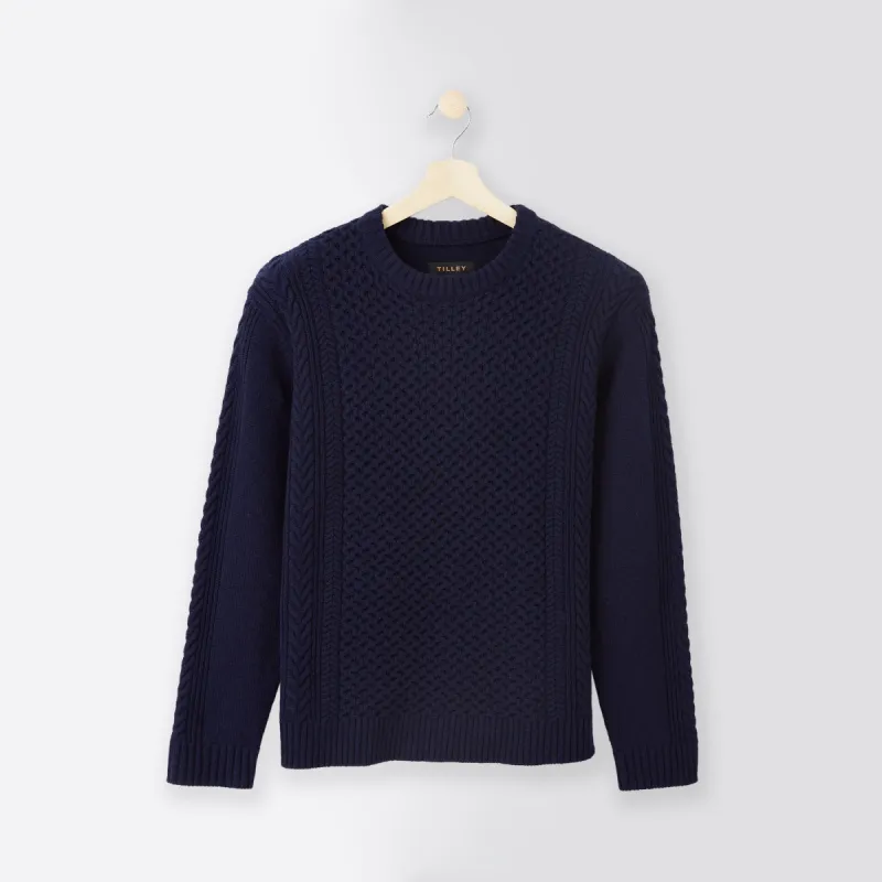 Cableknit Crewneck Sweater sold by TILLEY