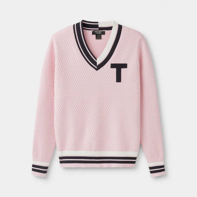 Golf V Sweater made by TILLEY