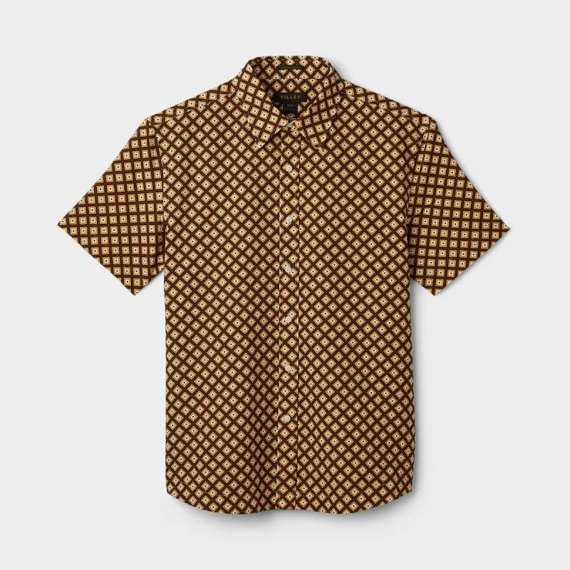Short Sleeve Brown Geo Print sold by TILLEY