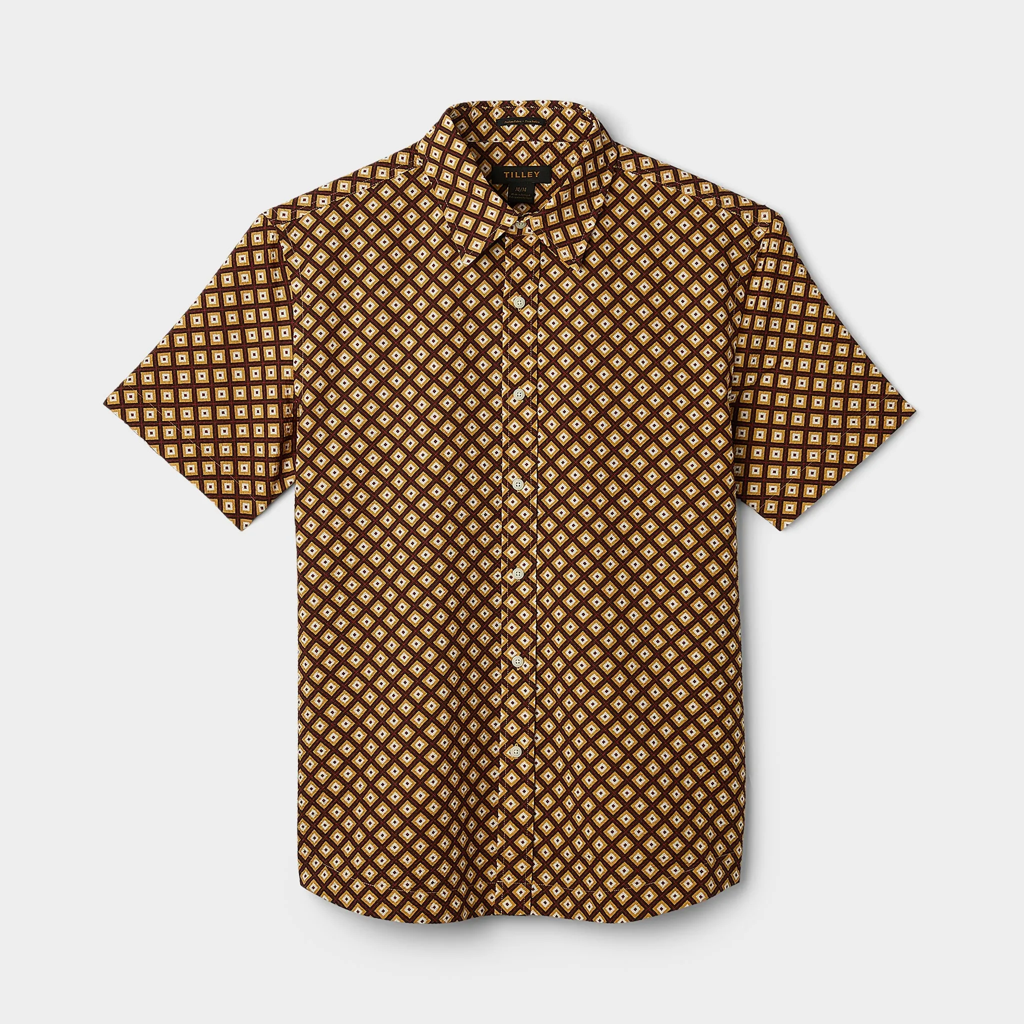 Short Sleeve Brown Geo Print sold by TILLEY