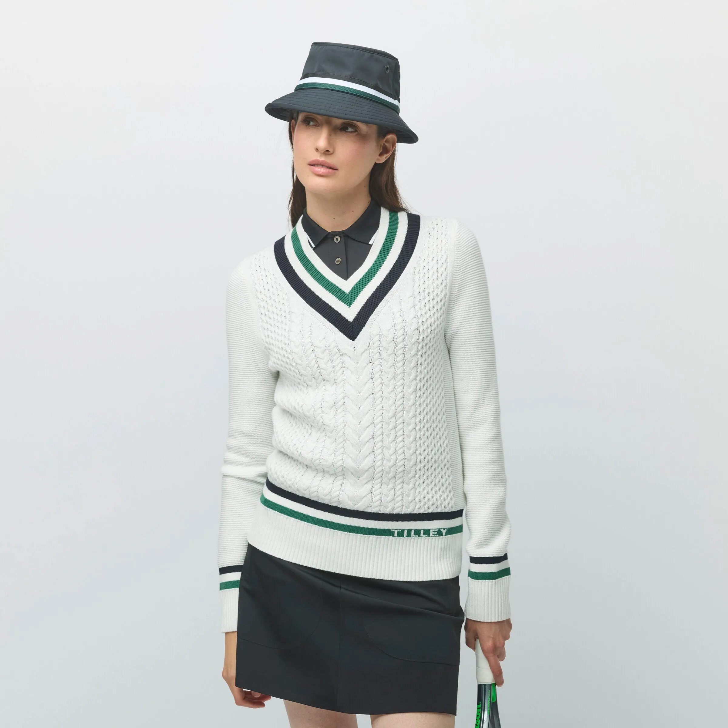 Preppy Deep V Sweater sold by TILLEY