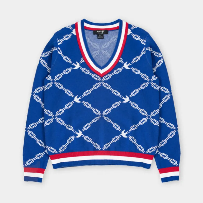 Jacquard V-Neck Sweater made by TILLEY