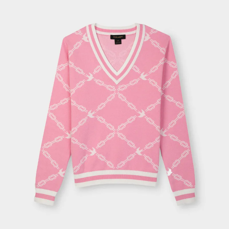 Jacquard V-Neck Sweater made by TILLEY