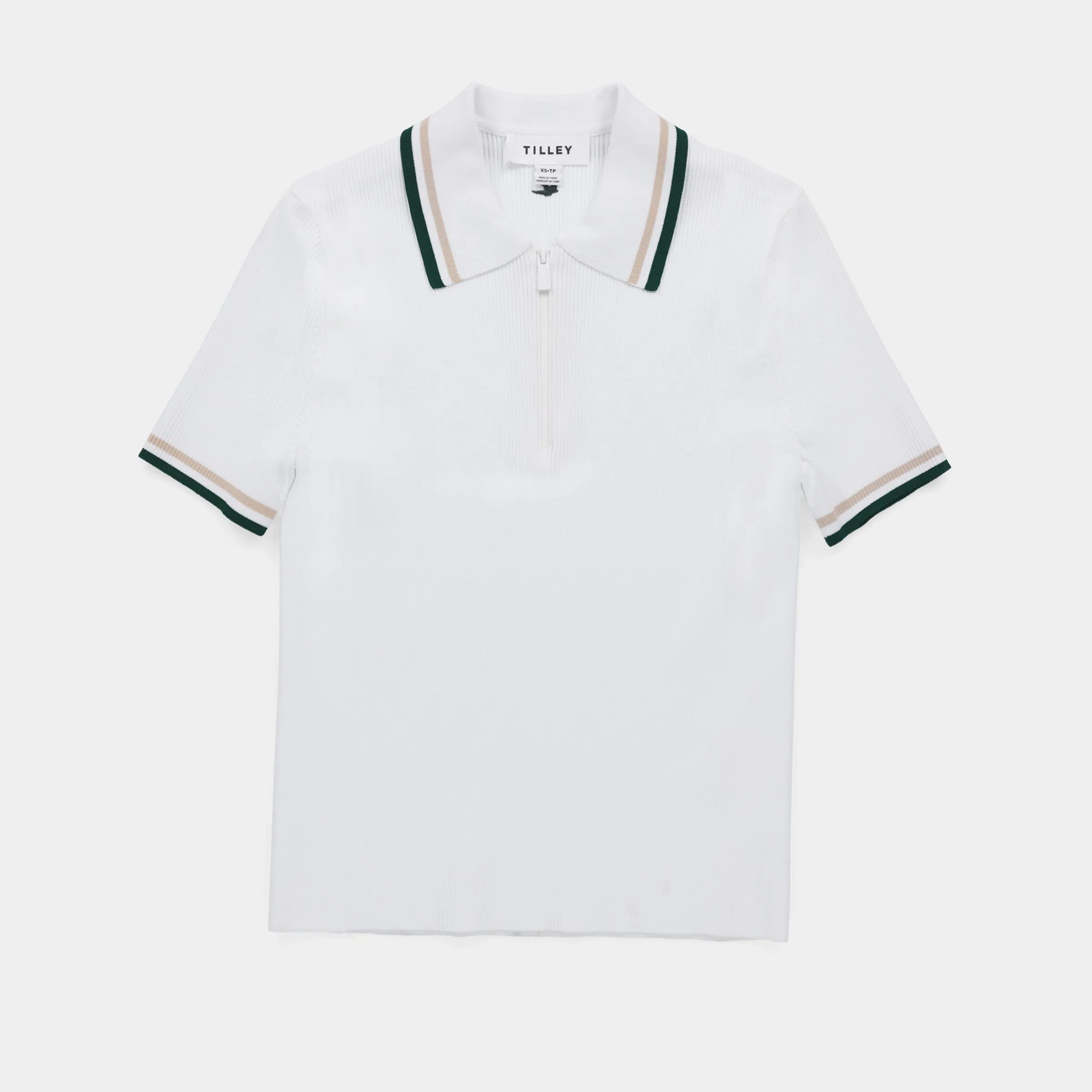 Stripe Zip Polo sold by TILLEY