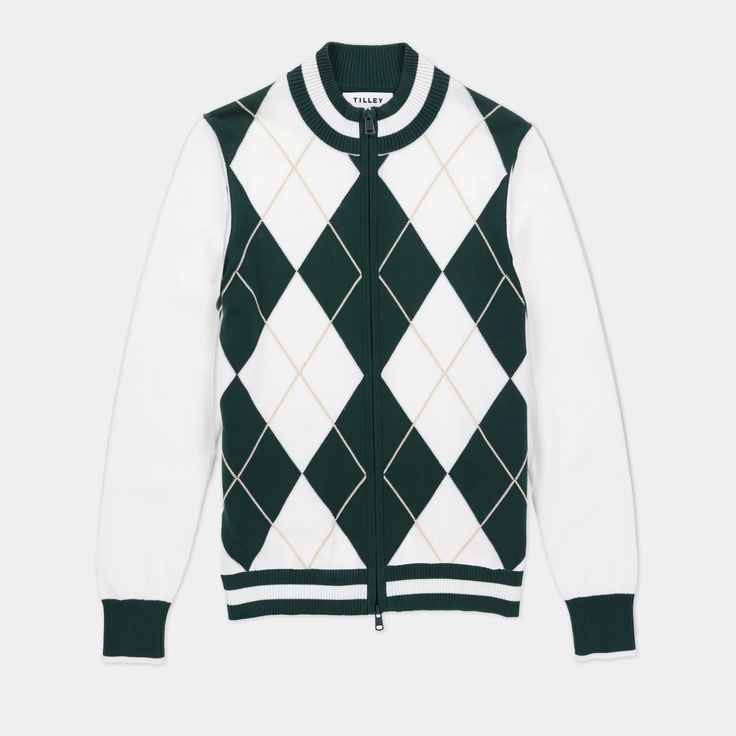 Argyle Full Zip Sweater sold by TILLEY