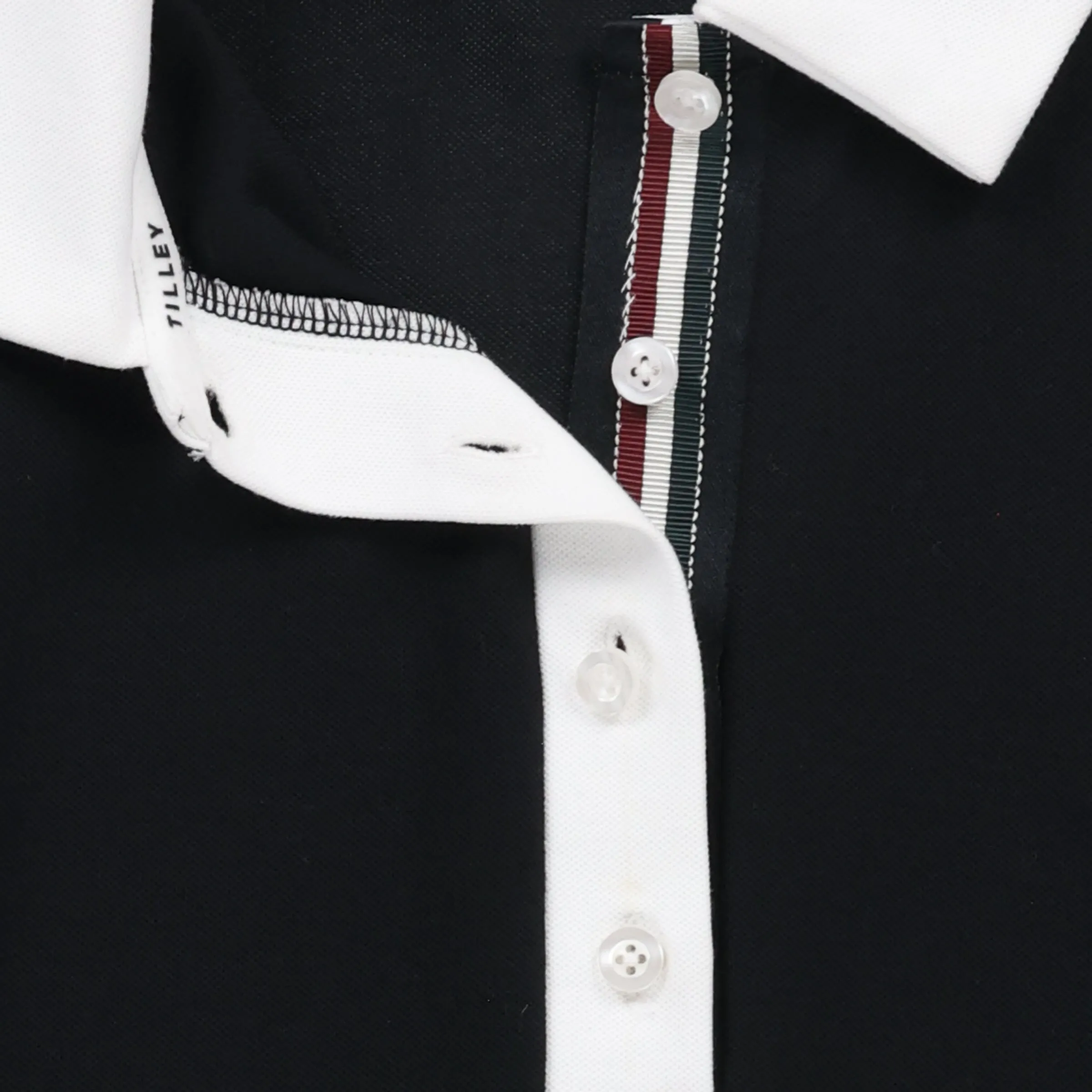 Preppy Pique Long Sleeve Stripe Placket Polo sold by TILLEY product image thumbnail 4