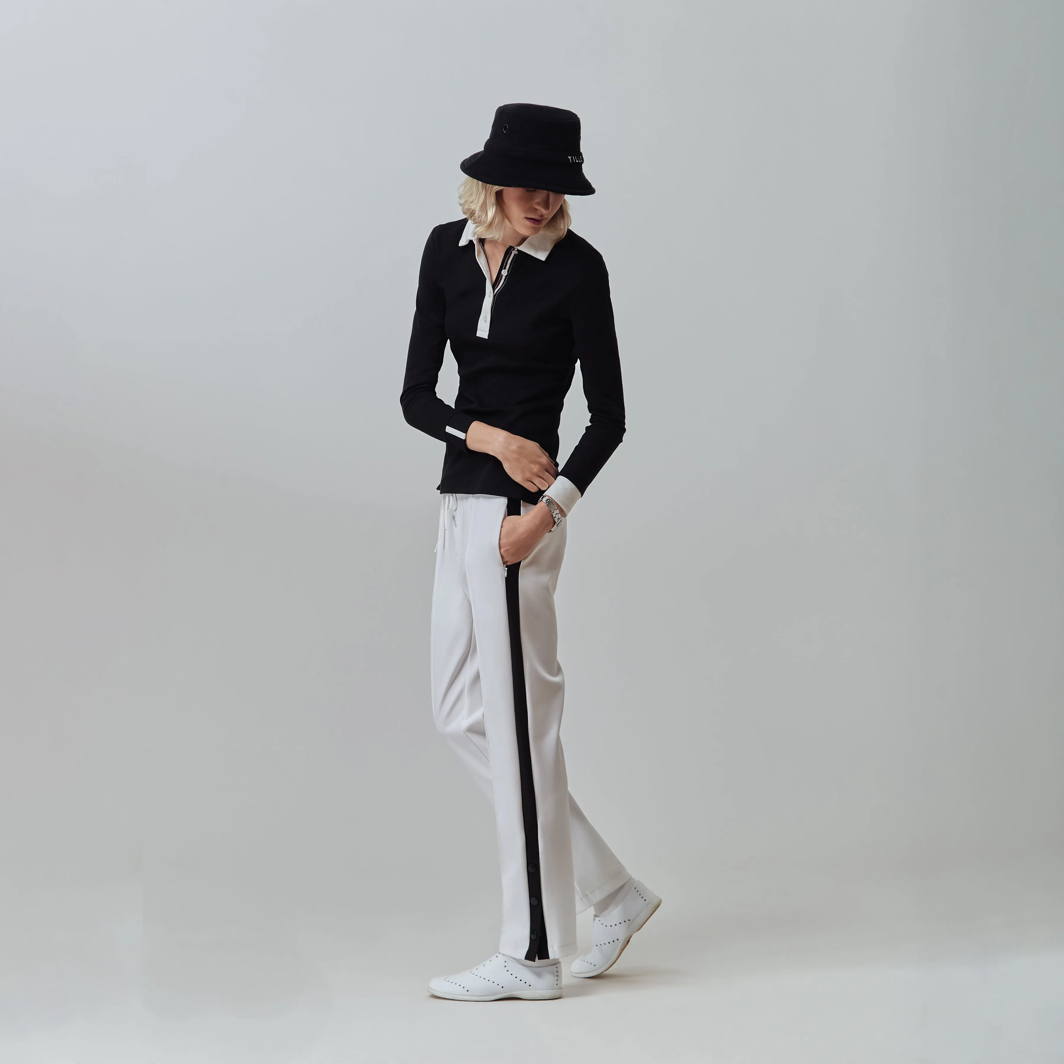 Preppy Pique Long Sleeve Stripe Placket Polo sold by TILLEY product image thumbnail 3