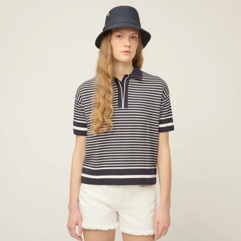 Striped Polo Sweater made by TILLEY