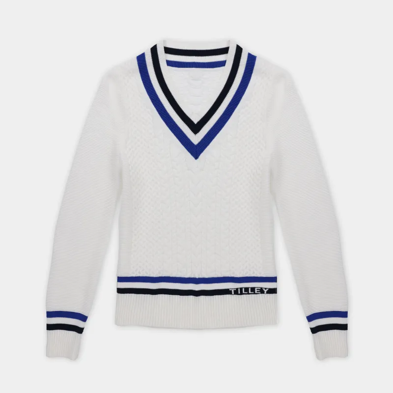 Preppy Deep V Sweater made by TILLEY