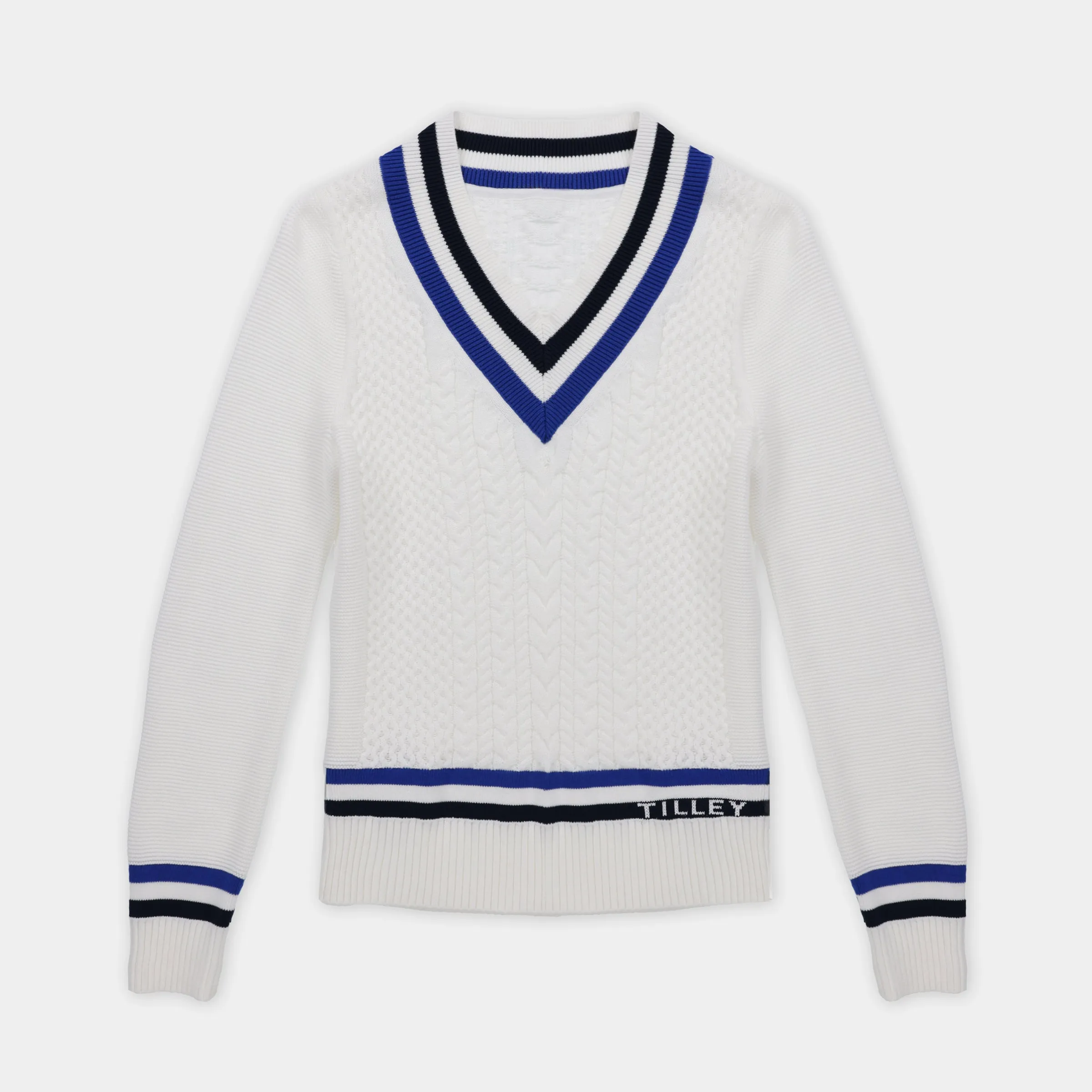 Preppy Deep V Sweater sold by TILLEY