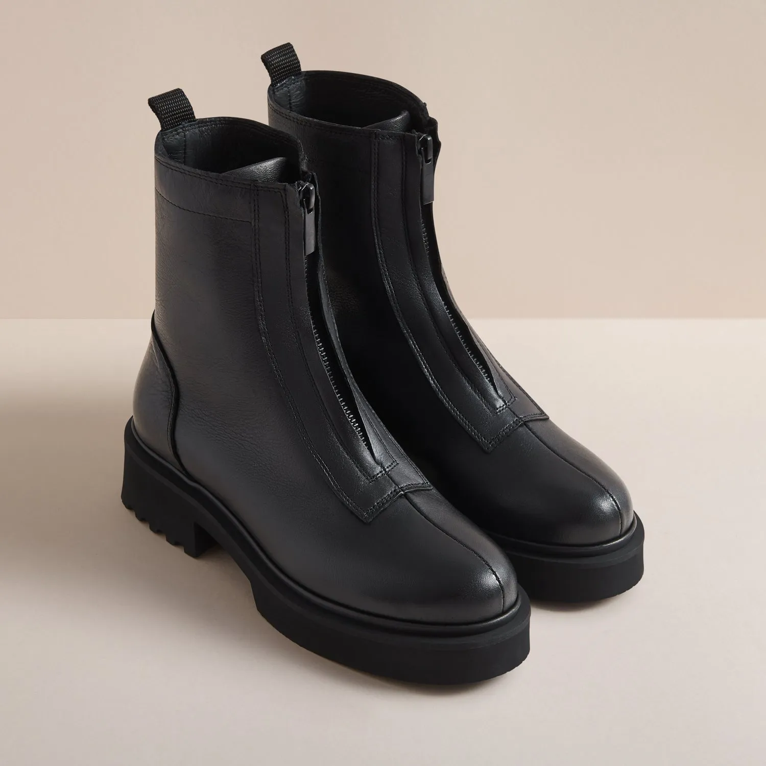 AMBER BLACK LEATHER ZIP BOOT sold by Hudson Shoes product image thumbnail 2