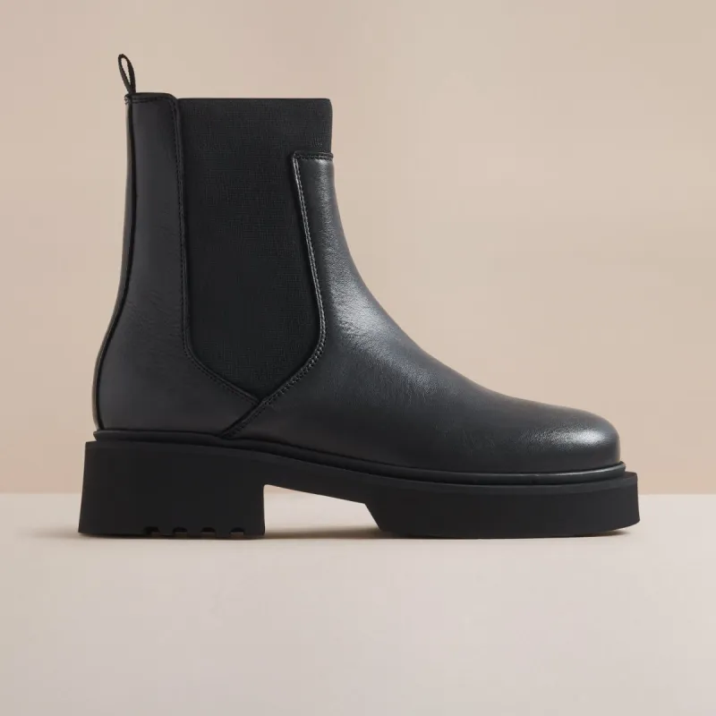 DAHLIA BLACK LEATHER CHELSEA BOOT sold by Hudson Shoes