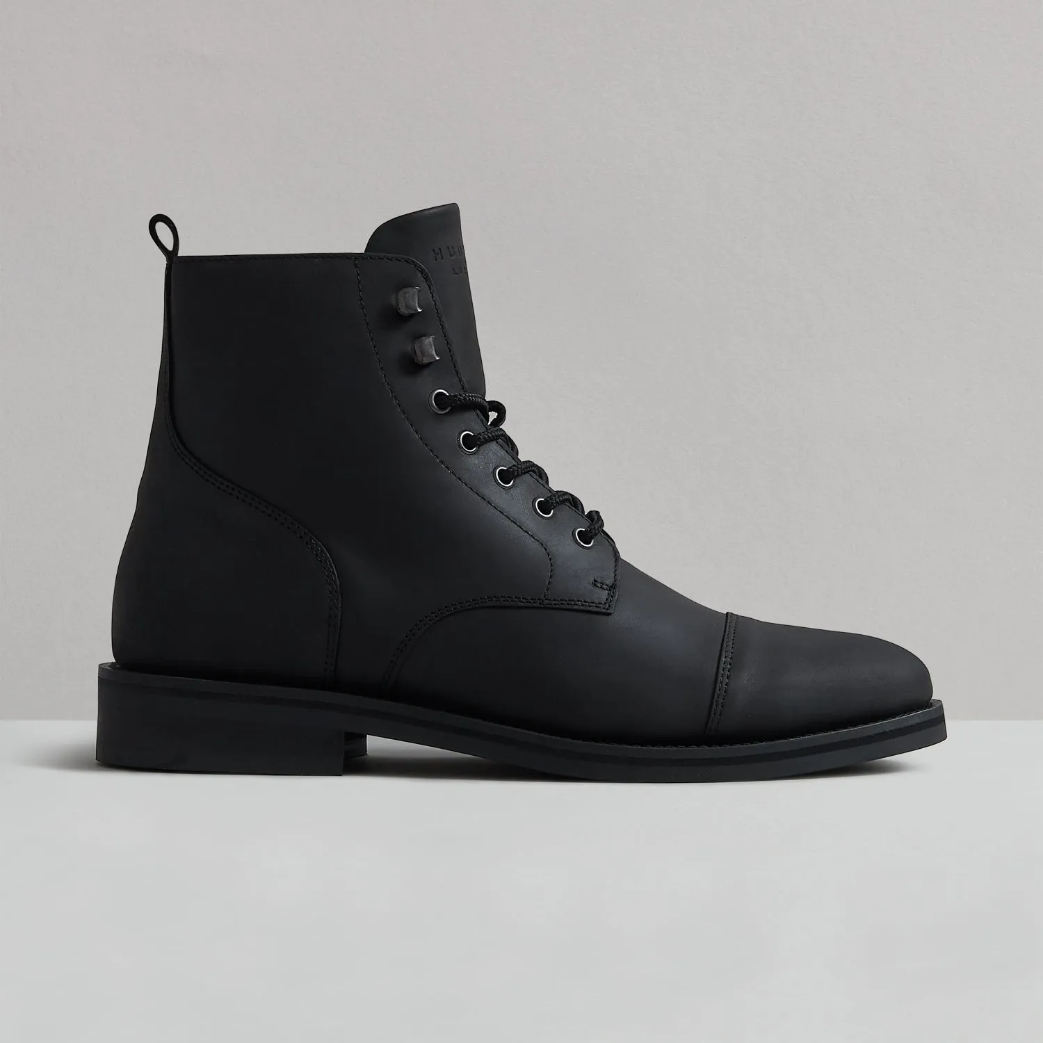 ROWAN BLACK LEATHER BOOT sold by Hudson Shoes