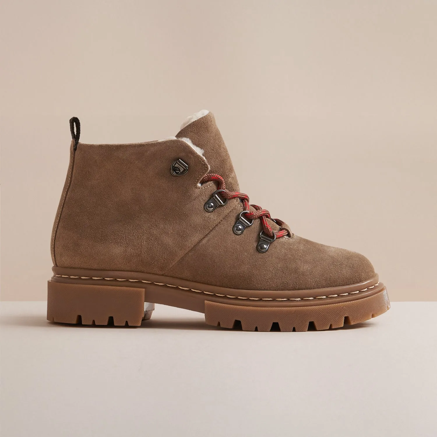 MILLIE TAUPE SUEDE HIKER BOOT sold by Hudson Shoes