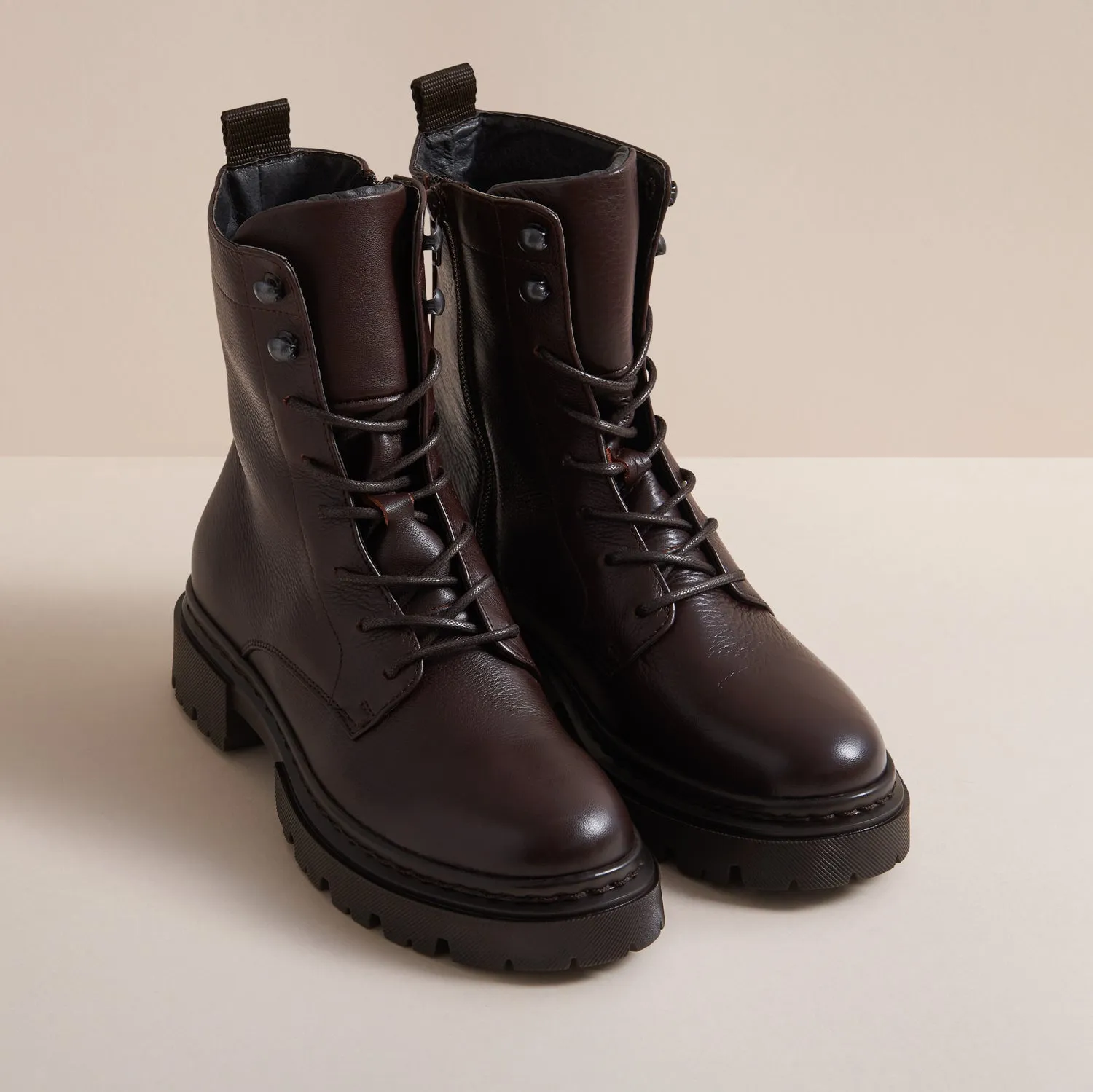 RIPLEY BROWN LEATHER COMBAT BOOT sold by Hudson Shoes product image thumbnail 2