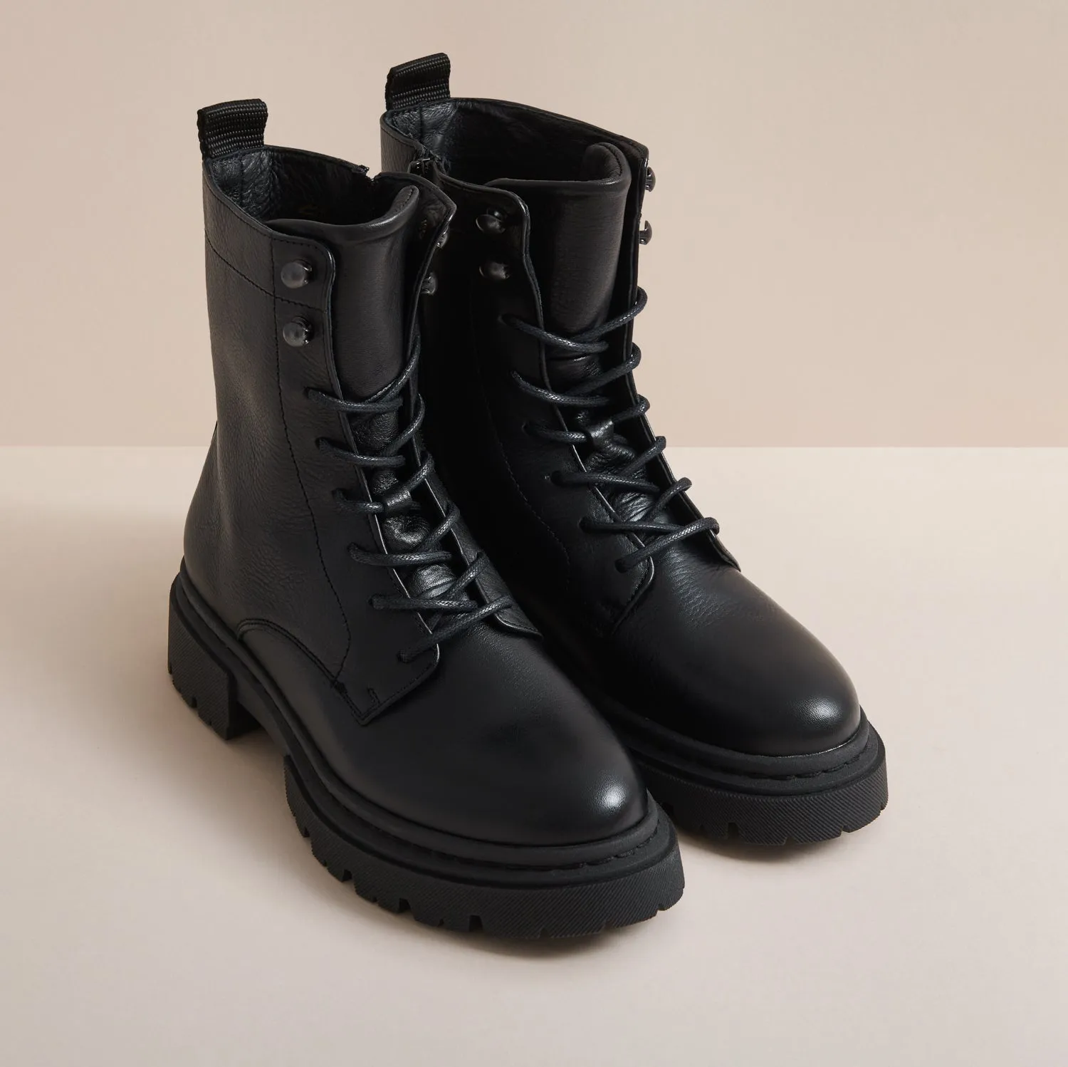 RIPLEY BLACK LEATHER COMBAT BOOT sold by Hudson Shoes product image thumbnail 3