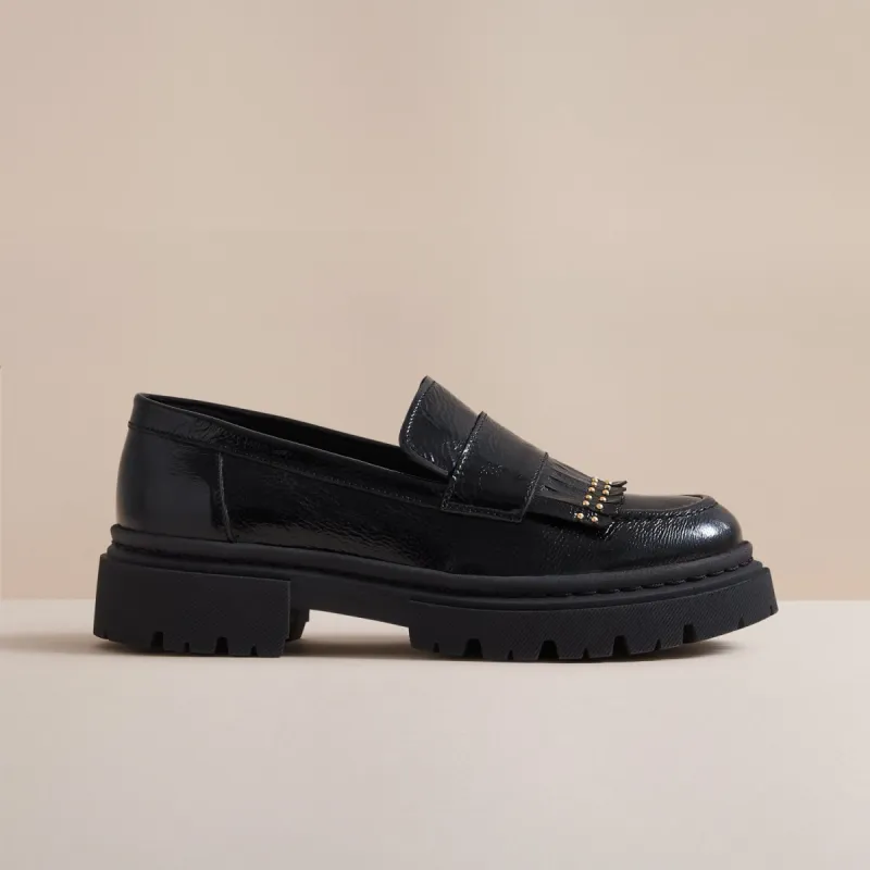 YUKI BLACK PATENT LOAFER sold by Hudson Shoes